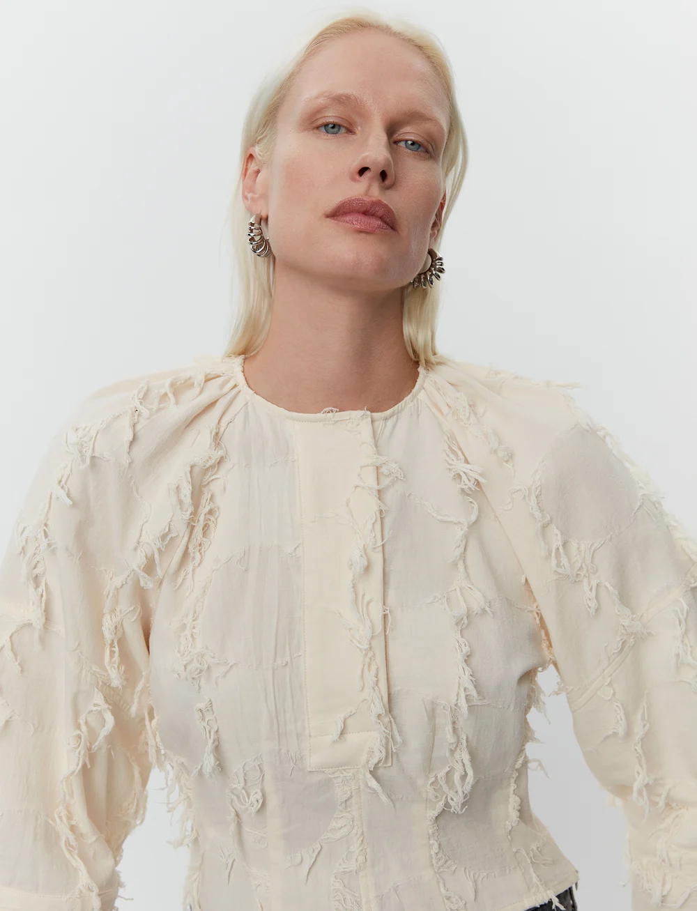 Day Birger et Mikkelsen - Cilia - Organic Cotton Texture RD - langärmlige blusen - jet stream - 5