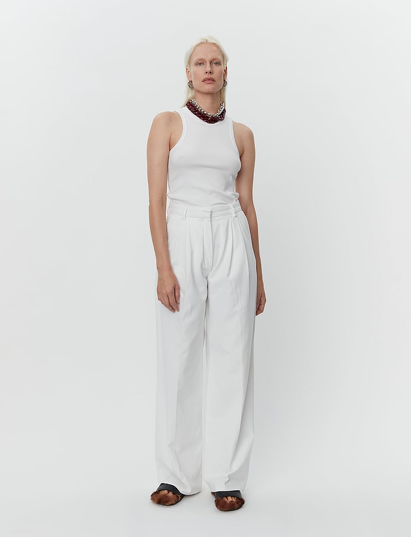 Day Birger et Mikkelsen - Enzo - Canvas Twill - hosen mit weitem bein - bright white - 0