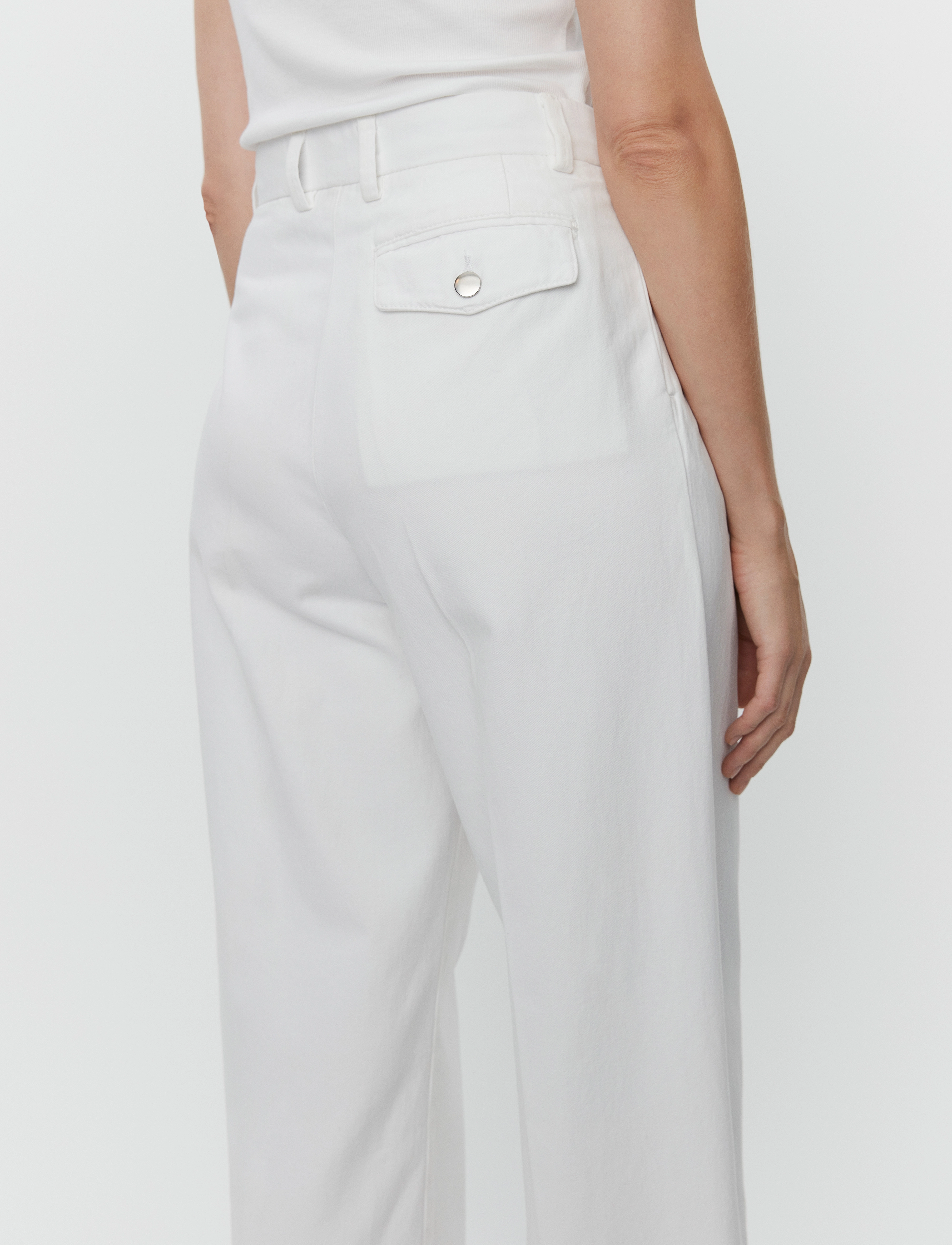 Day Birger et Mikkelsen - Enzo - Canvas Twill - wide leg trousers - bright white - 5
