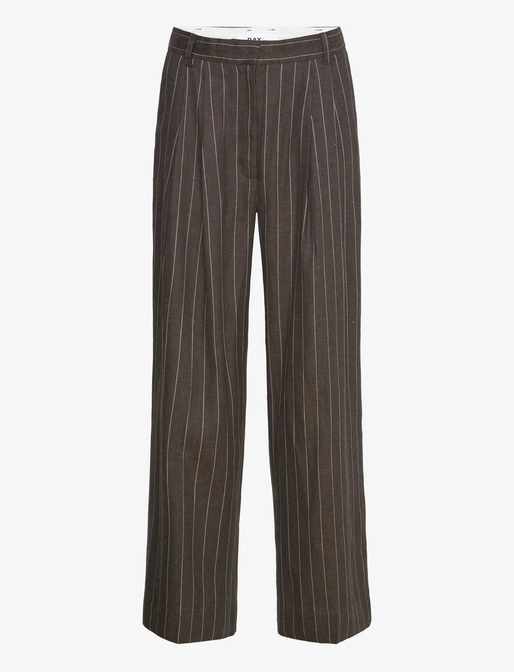Day Birger et Mikkelsen - Enzo - Casual Linen Stripe - linbukser - chocolate brown - 1