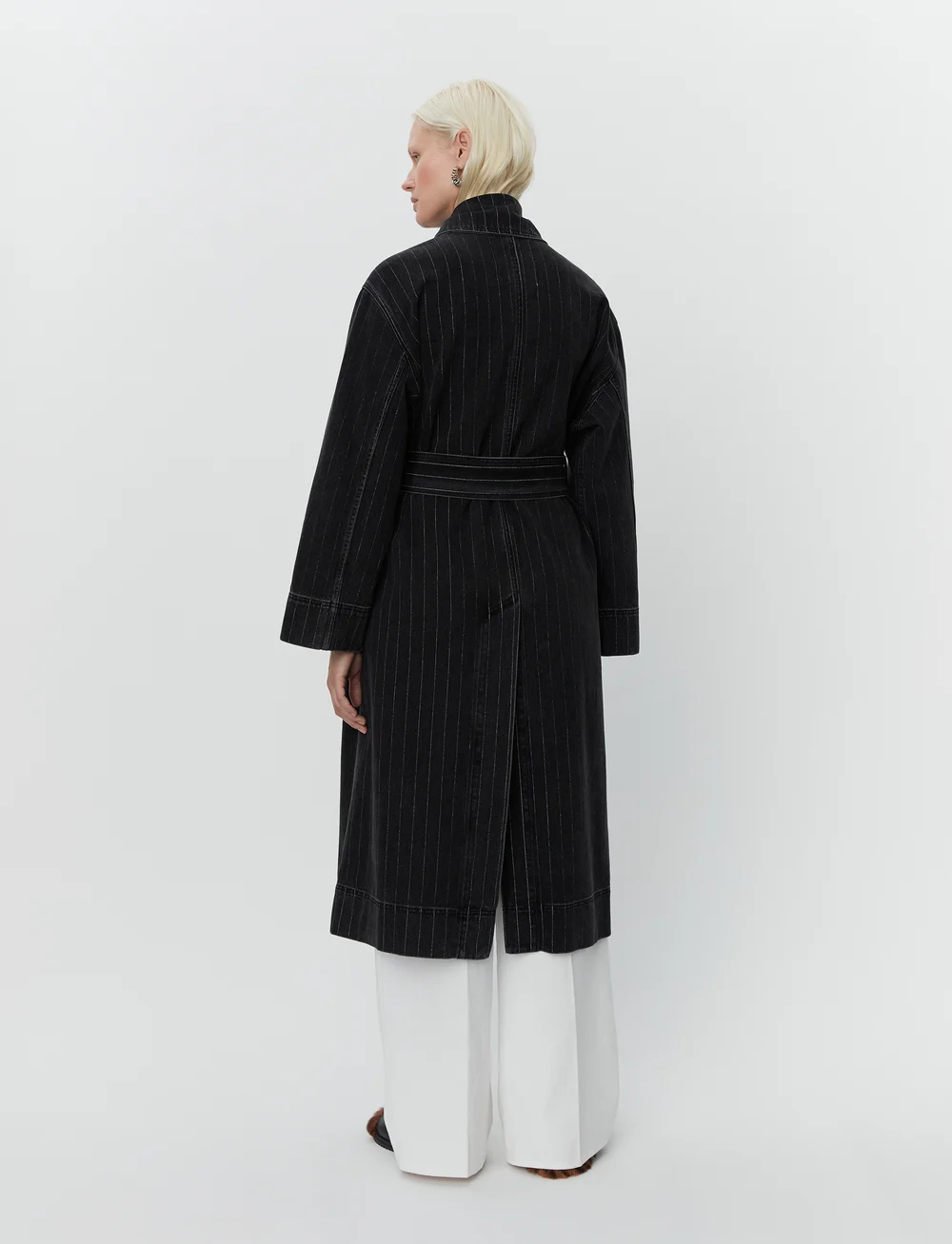 Day Birger et Mikkelsen - Hobbes - Denim Stripes - vihmamantlid - black - 4