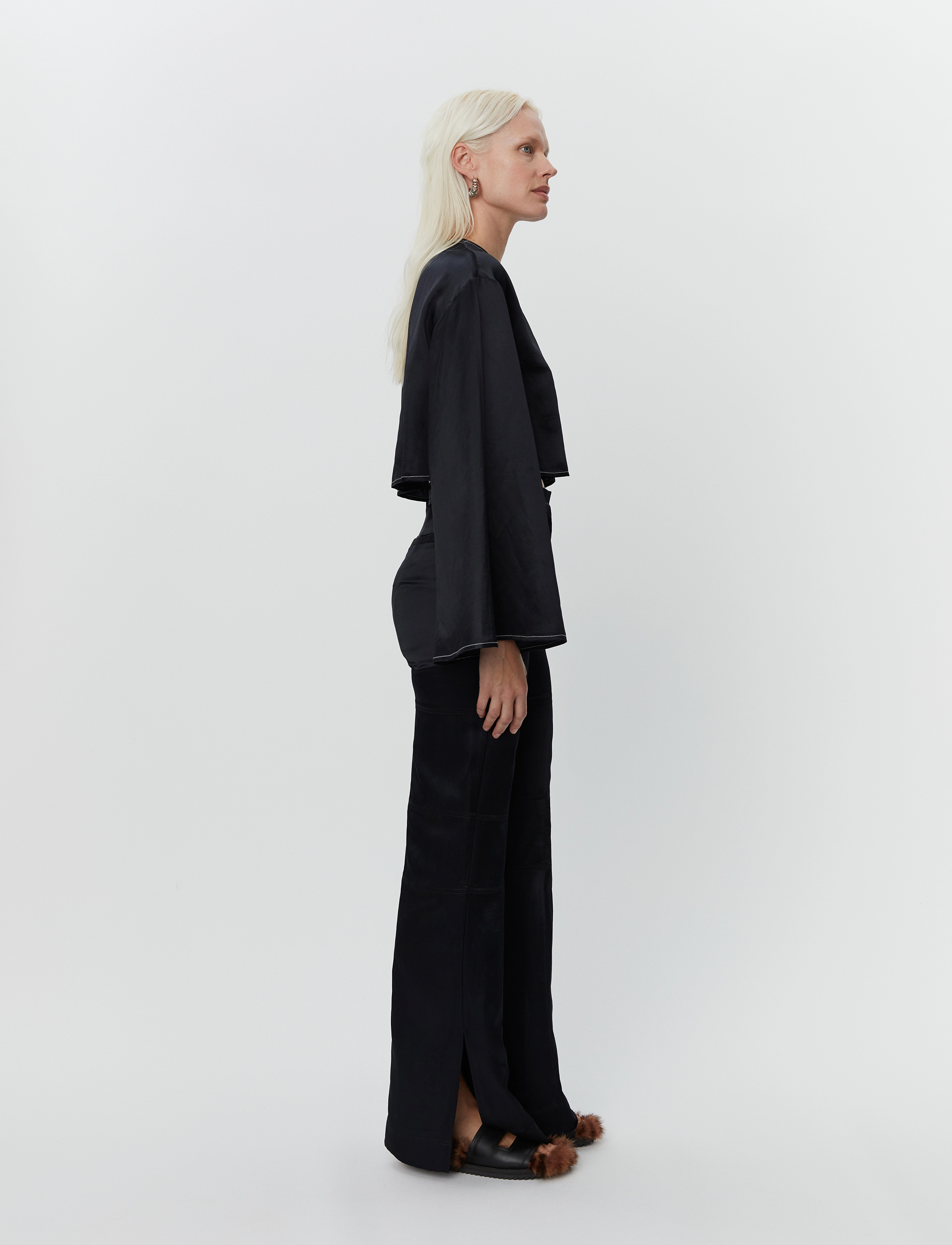 Day Birger et Mikkelsen - Jonas - High Shine Blend RD - bukser med brede ben - black - 3