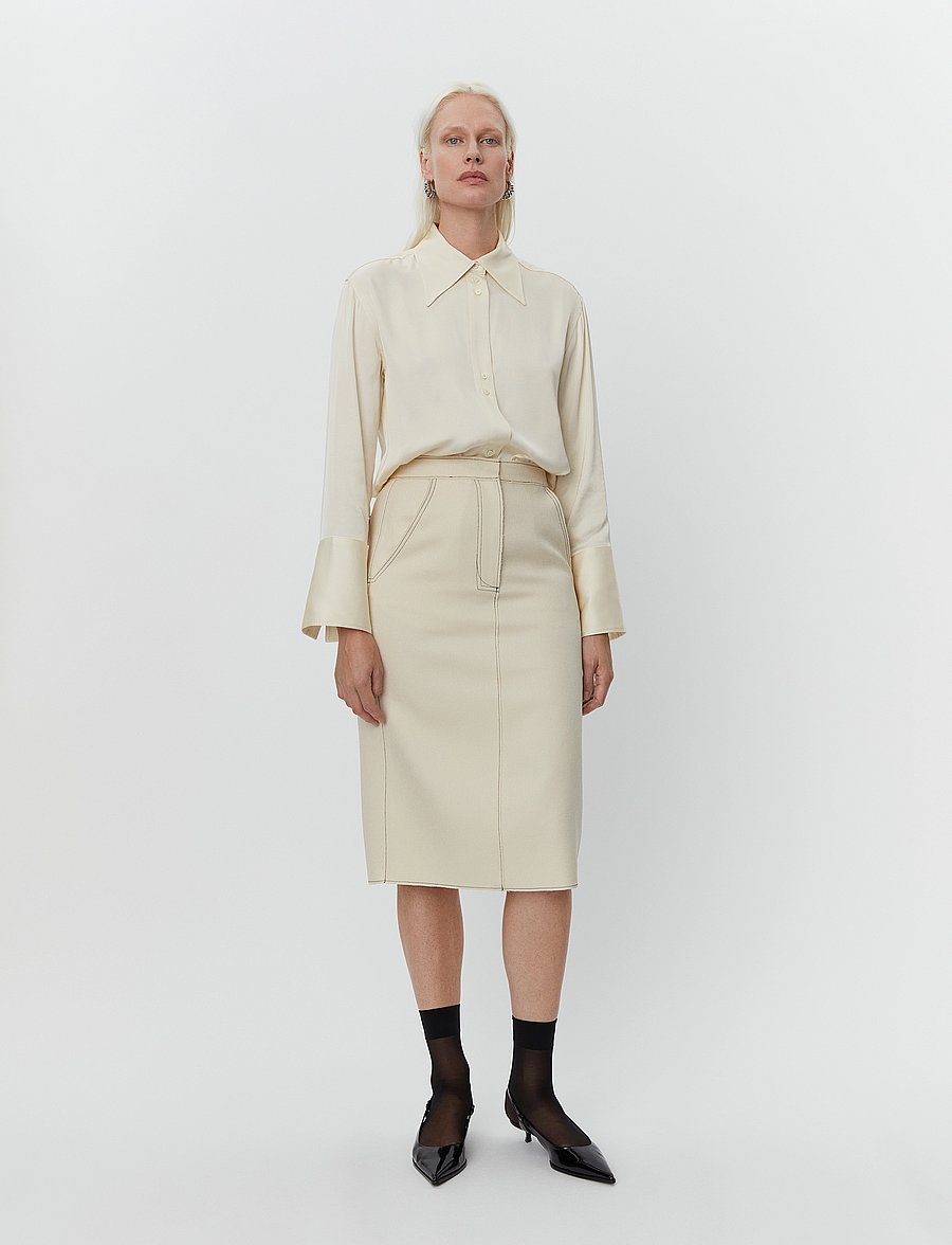 Day Birger et Mikkelsen - Kellie - Bonded Viscose Blend - midihameet - cloud cream - 0
