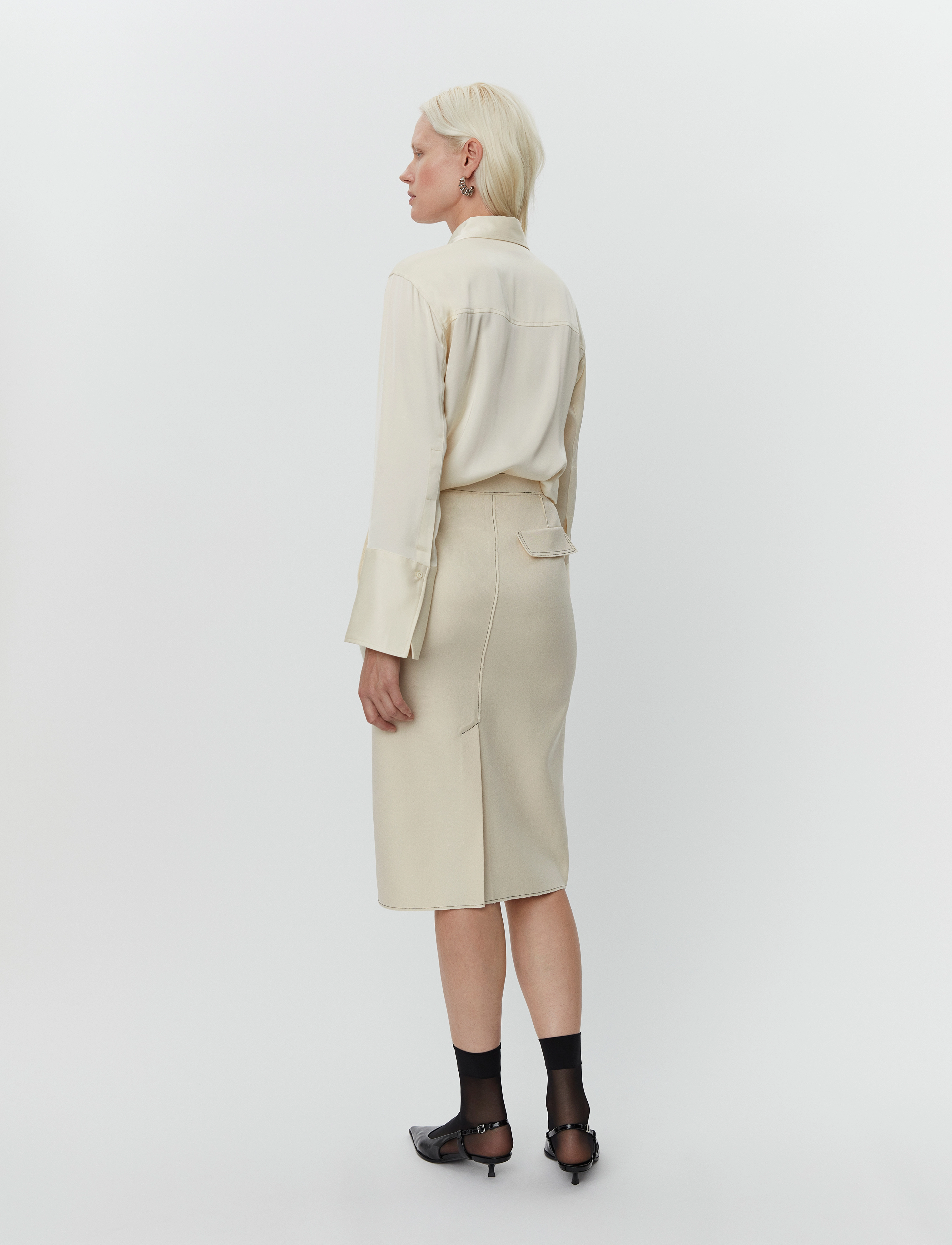 Day Birger et Mikkelsen - Kellie - Bonded Viscose Blend - midi skirts - cloud cream - 4