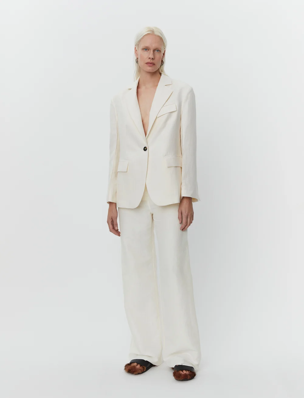 Day Birger et Mikkelsen - Marcy - Solid Linen - einreihige blazer - cloud cream - 0