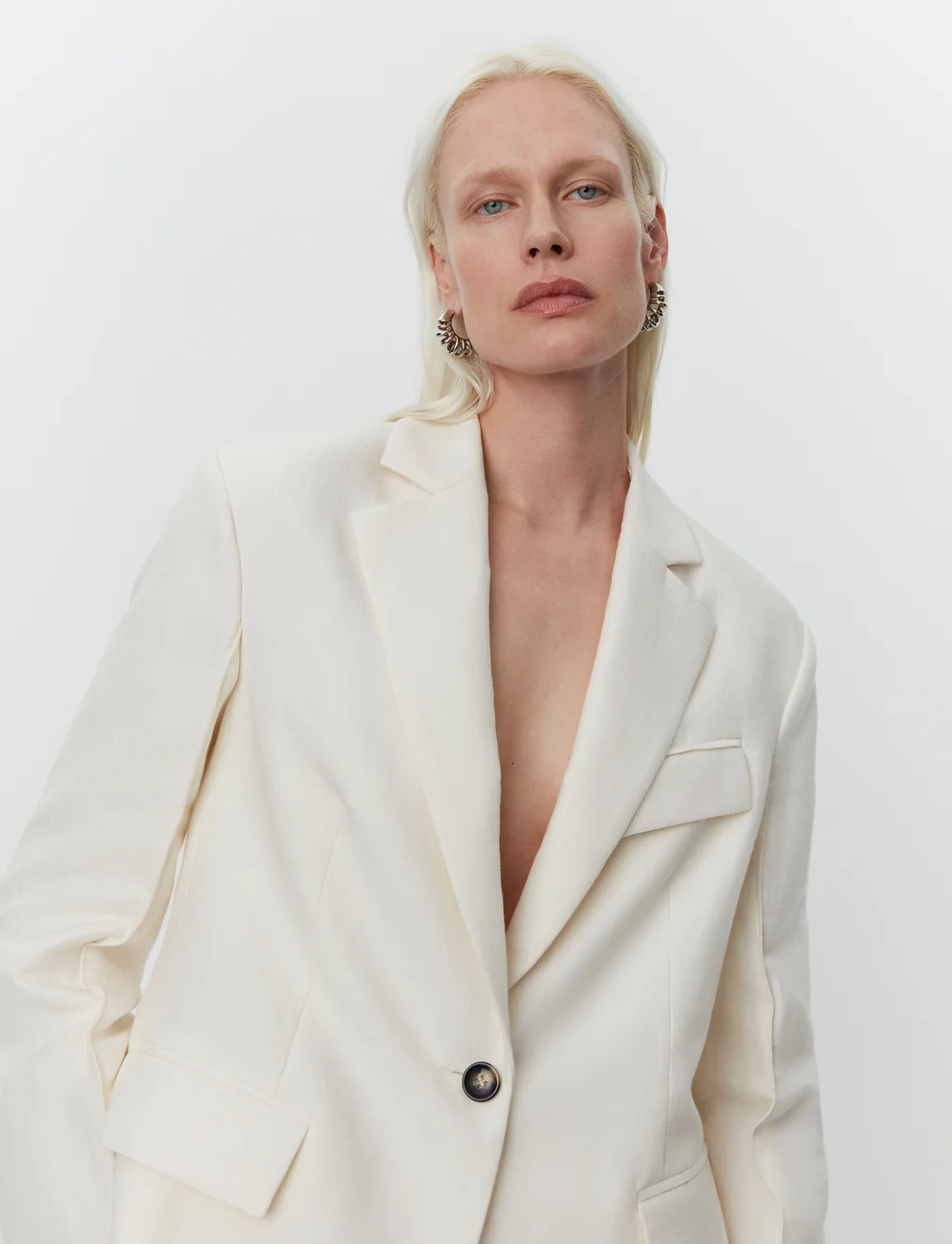 Day Birger et Mikkelsen - Marcy - Solid Linen - einreihige blazer - cloud cream - 5