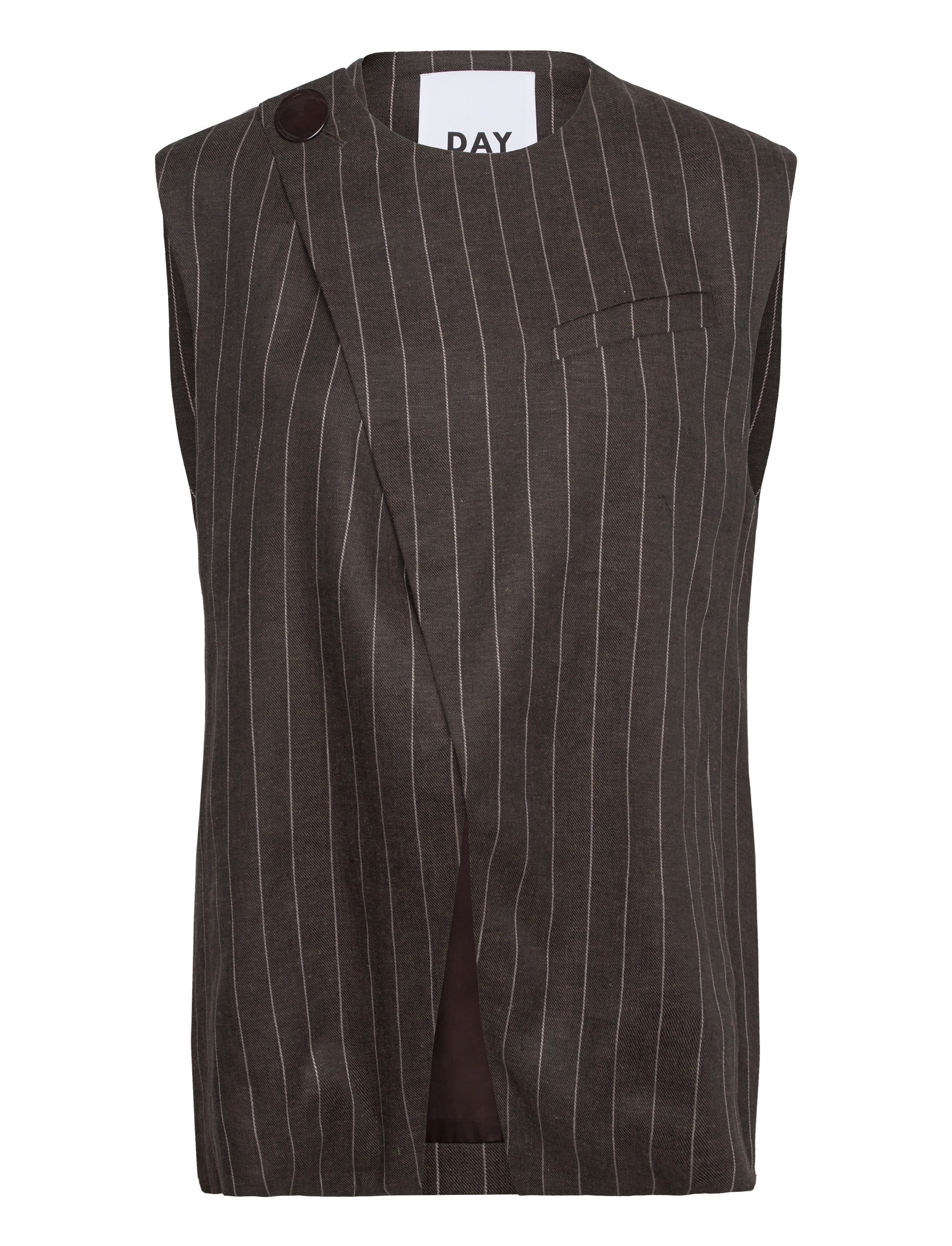 Day Birger et Mikkelsen Enid - Casual Linen Stripe - Blazere - CHOCOLATE BROWN / brown
