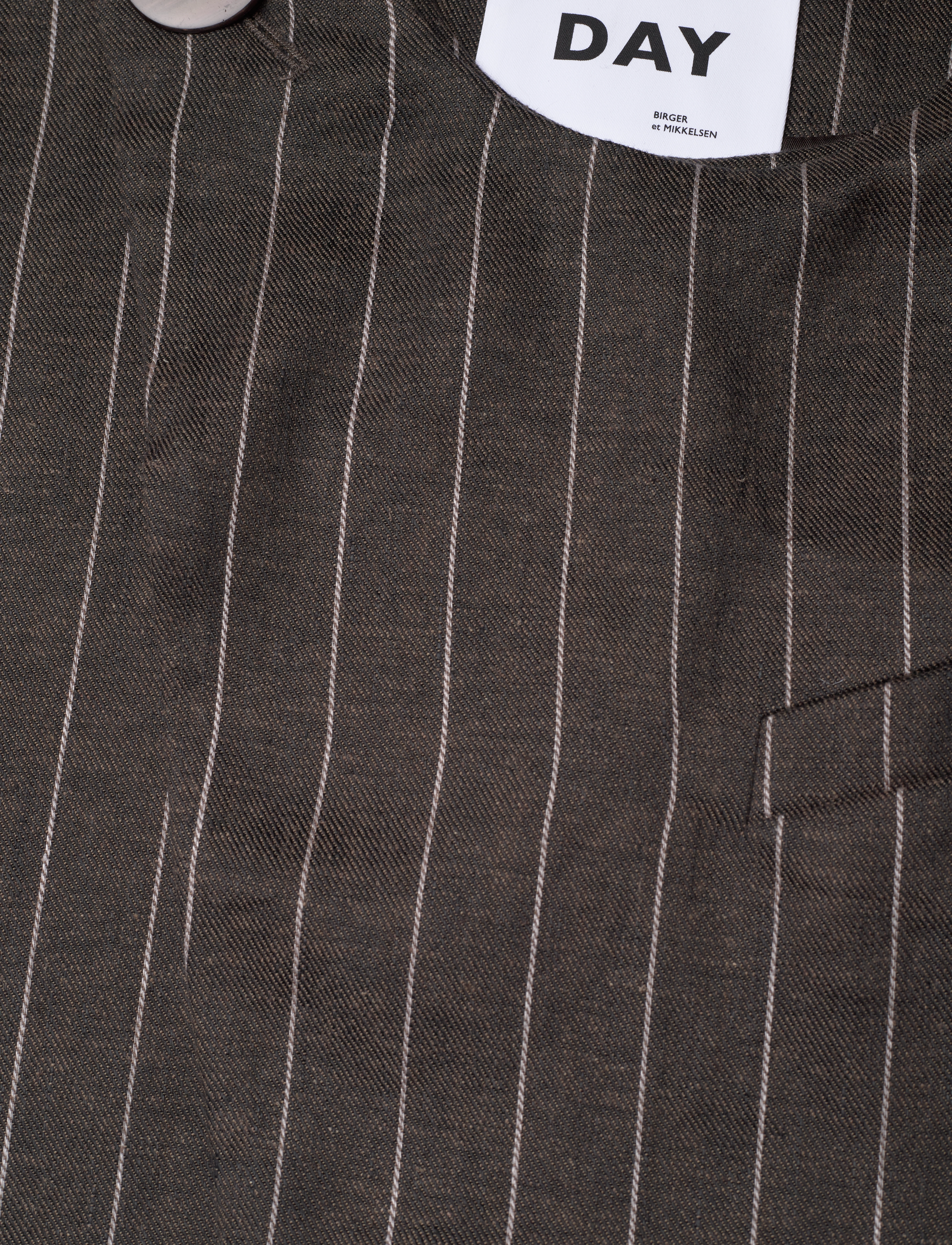 Day Birger et Mikkelsen - Enid - Casual Linen Stripe - festtøj til outletpriser - chocolate brown - 2