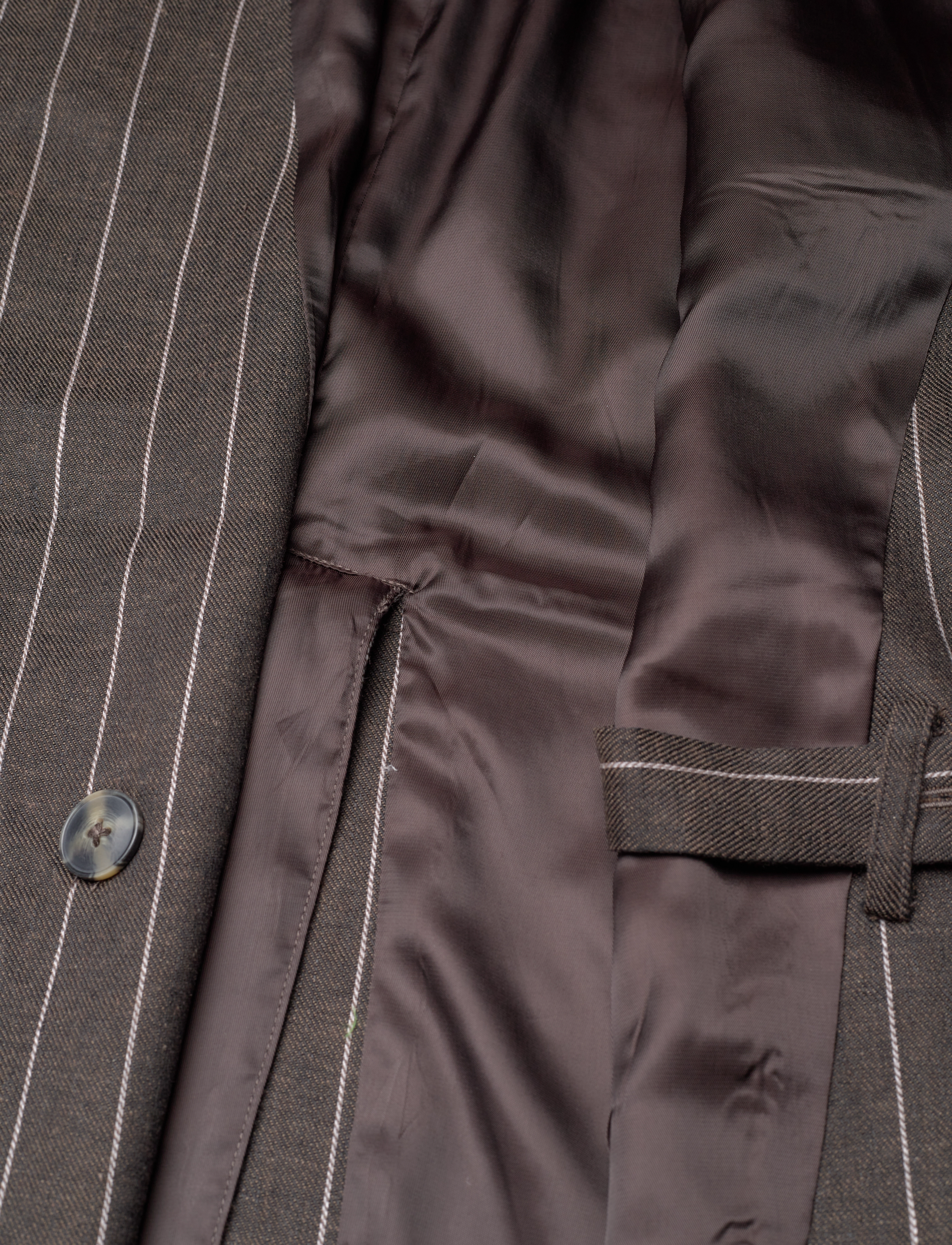 Day Birger et Mikkelsen - Enid - Casual Linen Stripe - festtøj til outletpriser - chocolate brown - 3