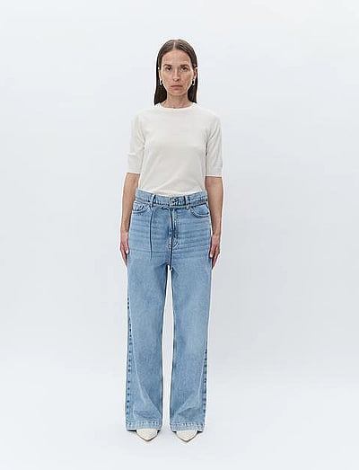 Day Birger et Mikkelsen Elijah - Blue Soft Denim - Džinsa bikses ar platām starām - LIGHT BLUE / blue
