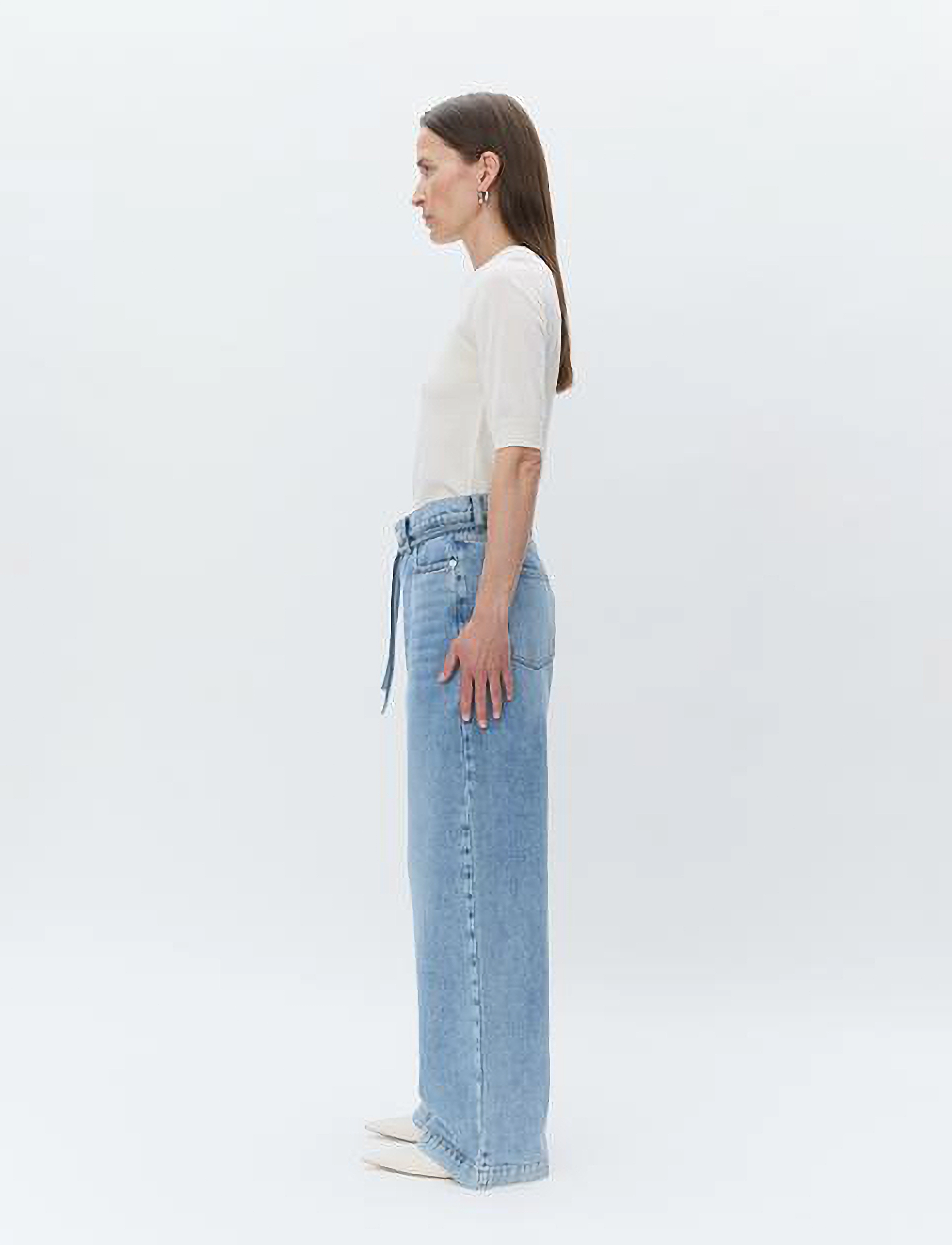 Day Birger et Mikkelsen - Elijah - Blue Soft Denim - hosen mit weitem bein - light blue - 3