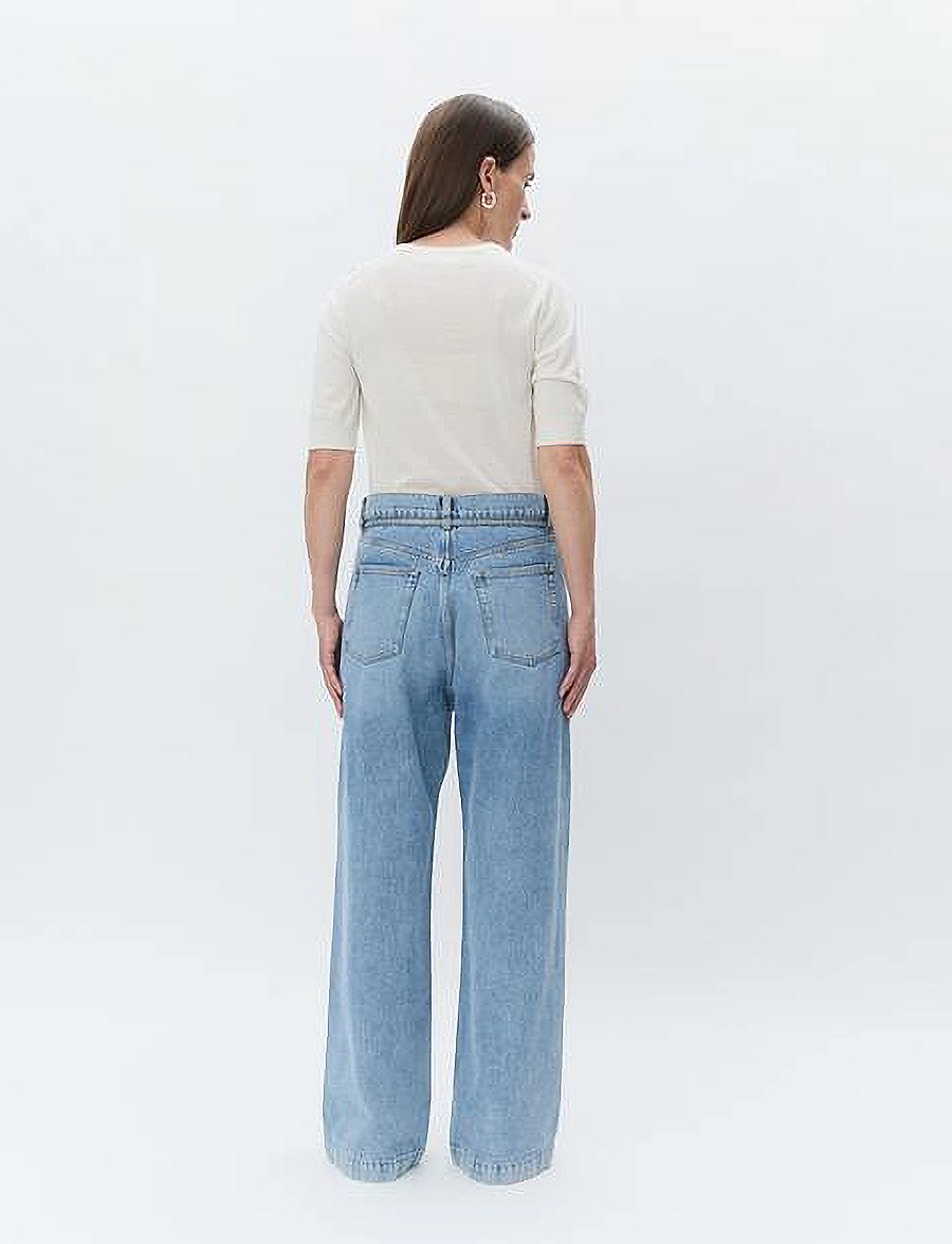 Day Birger et Mikkelsen - Elijah - Blue Soft Denim - hosen mit weitem bein - light blue - 4