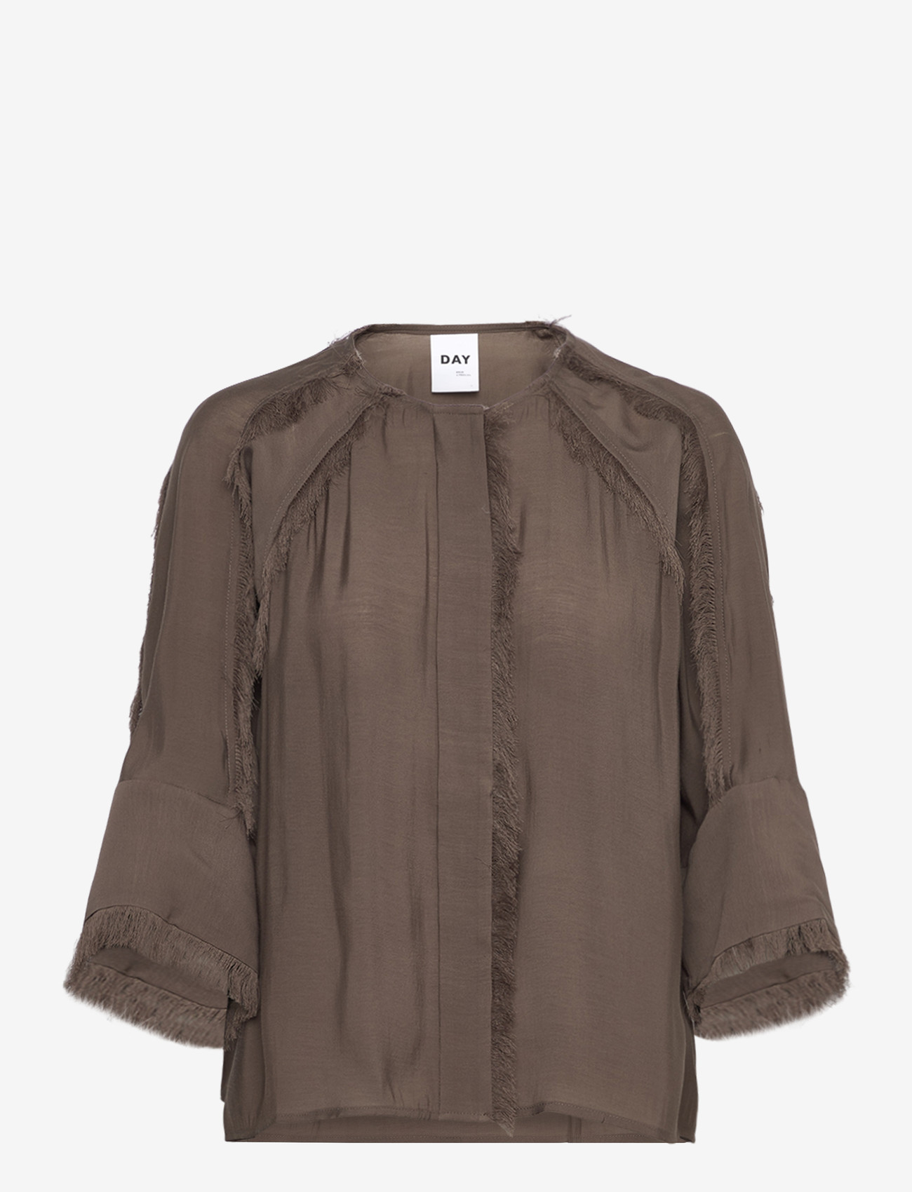 Day Birger et Mikkelsen - Cassie - Sheer Fringes - langærmede bluser - 190809. chocolate chip - 0