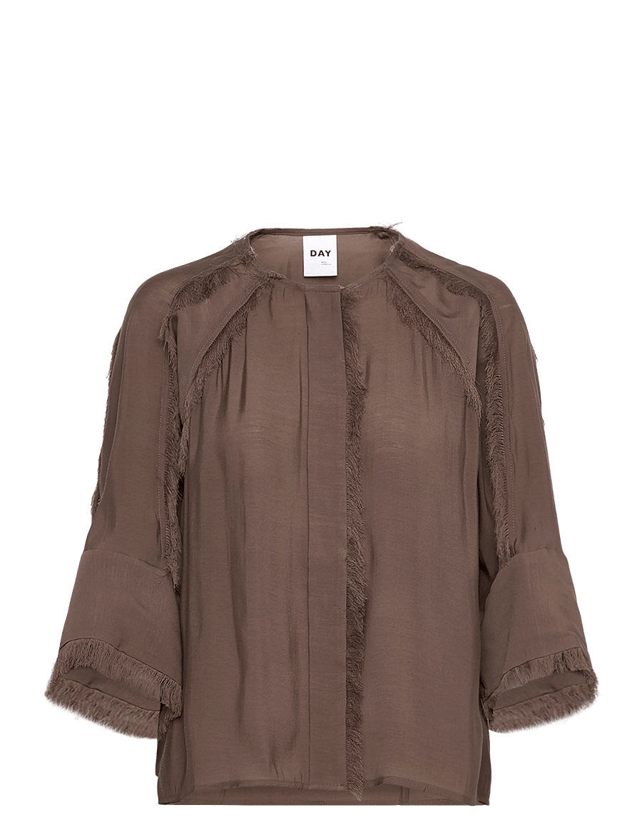 Day Birger et Mikkelsen - Cassie - Sheer Fringes - langärmelige blusen - 190809. chocolate chip - 1