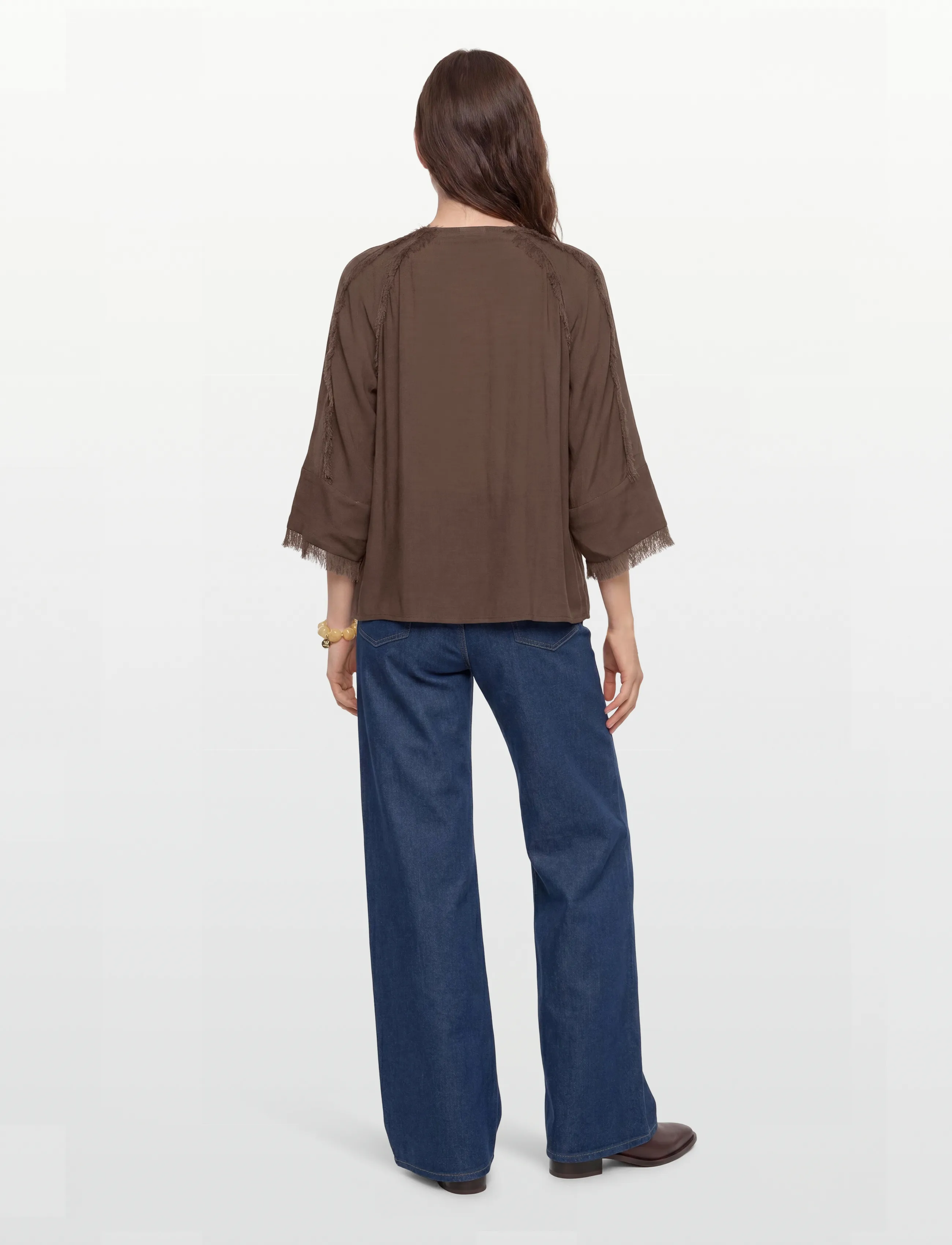 Day Birger et Mikkelsen - Cassie - Sheer Fringes - pikkade varrukatega pluusid - 190809. chocolate chip - 4