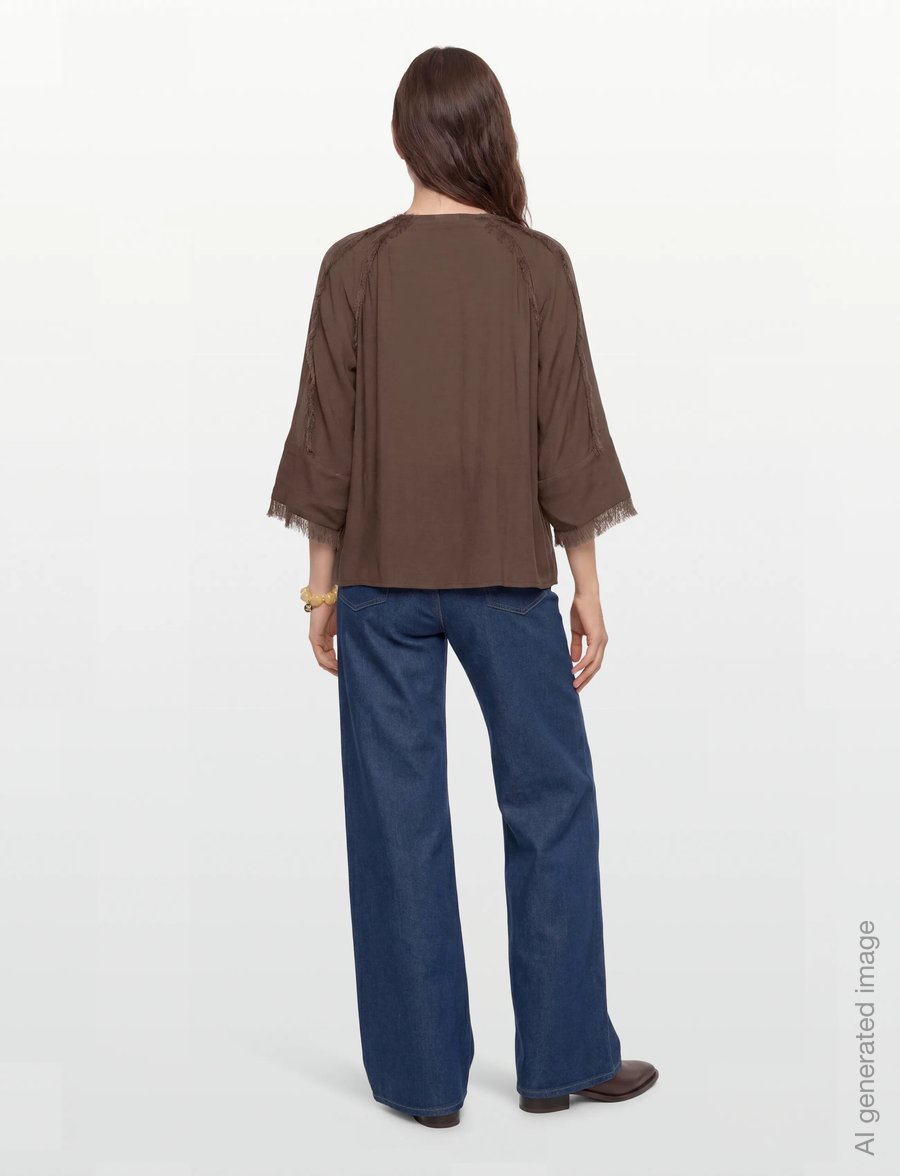 Day Birger et Mikkelsen - Cassie - Sheer Fringes - langärmelige blusen - 190809. chocolate chip - 4