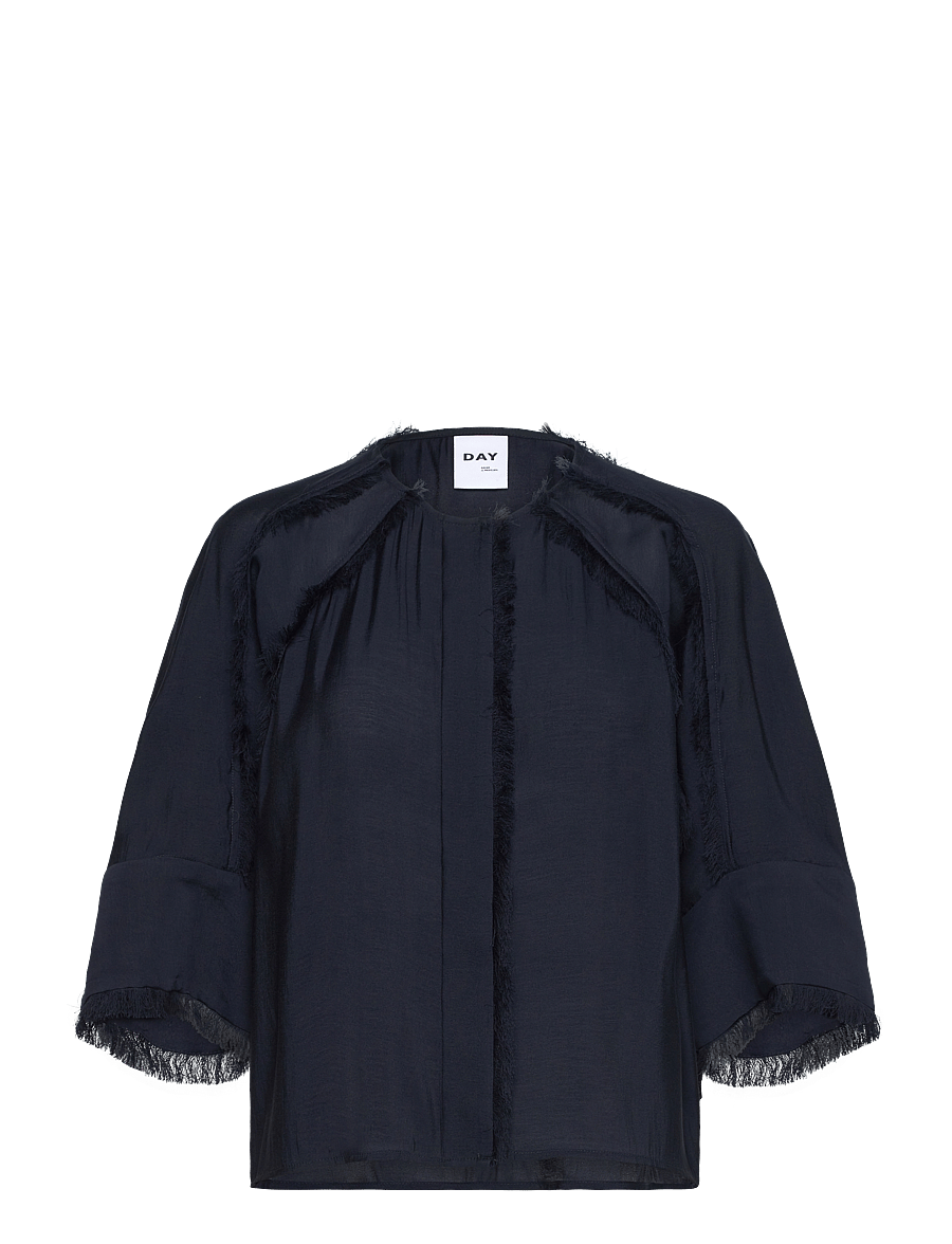 Day Birger et Mikkelsen - Cassie - Sheer Fringes - long sleeved blouses - dark sapphire - 1