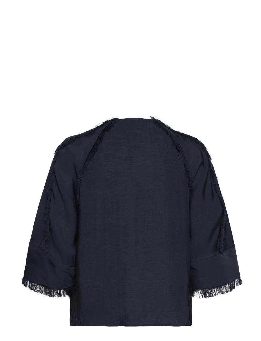 Day Birger et Mikkelsen - Cassie - Sheer Fringes - long sleeved blouses - dark sapphire - 2