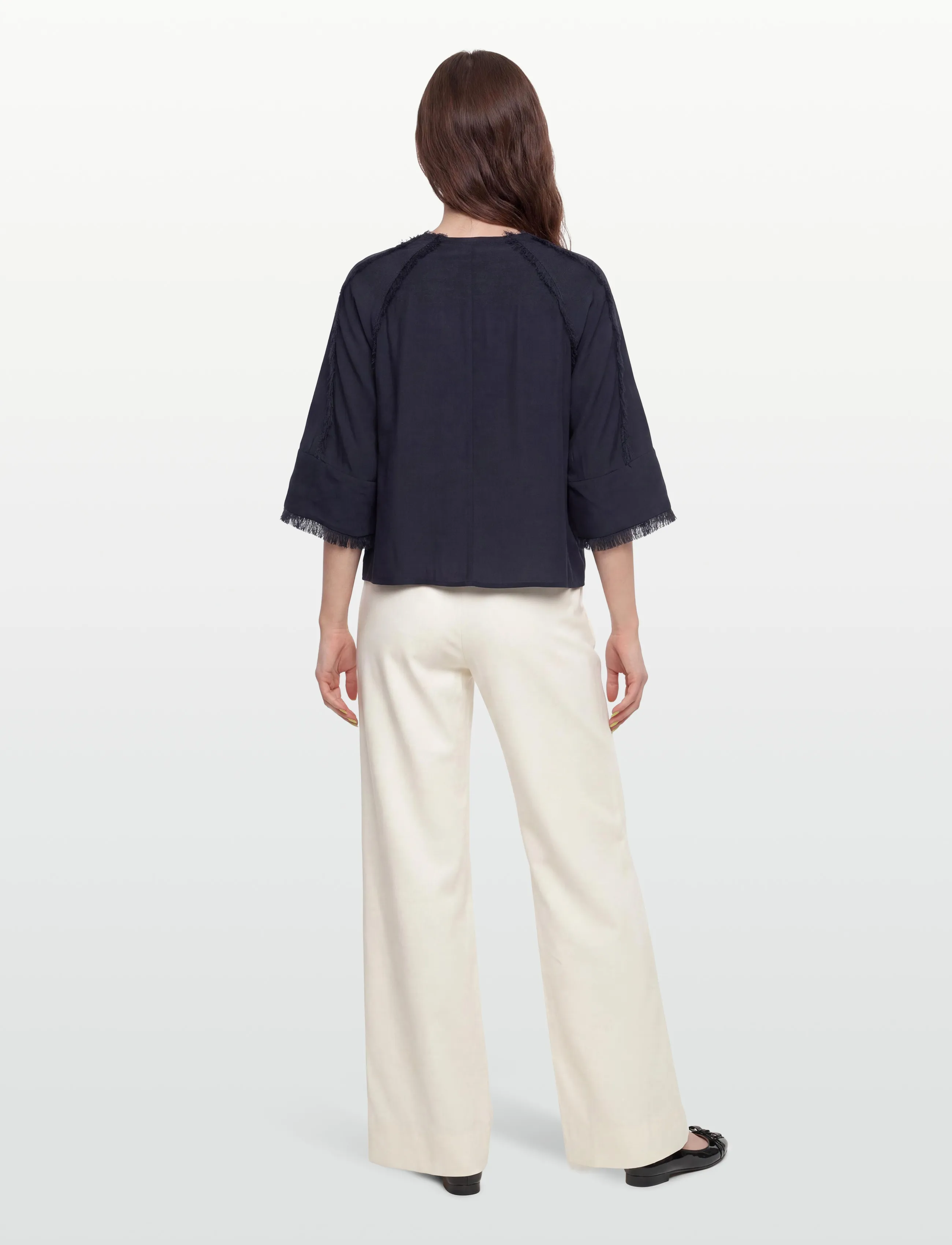 Day Birger et Mikkelsen - Cassie - Sheer Fringes - långärmade blusar - dark sapphire - 4