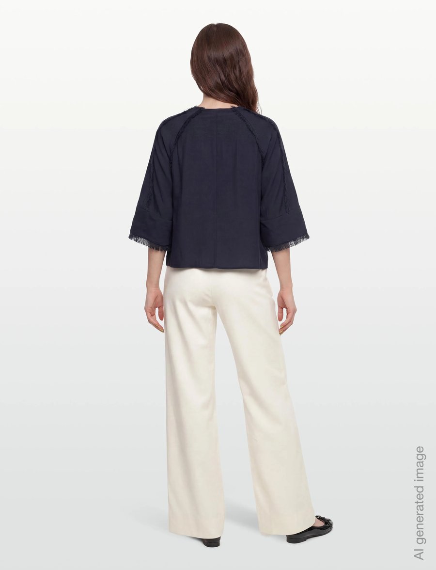 Day Birger et Mikkelsen - Cassie - Sheer Fringes - long sleeved blouses - dark sapphire - 4