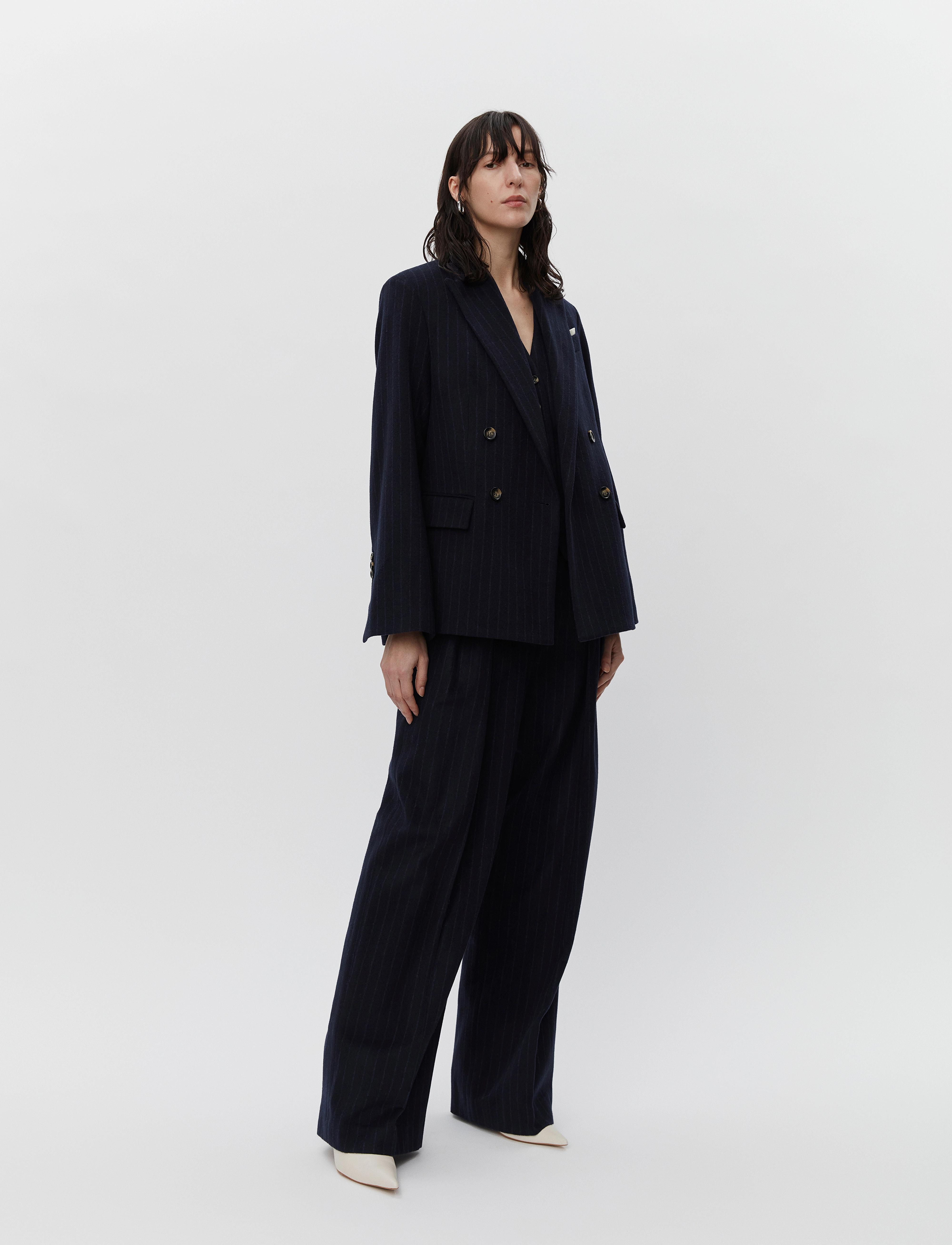 Day Birger et Mikkelsen - Preston - Woolen Pinstripe - kahes joones nööpidega bleiserid - total eclipse - 3