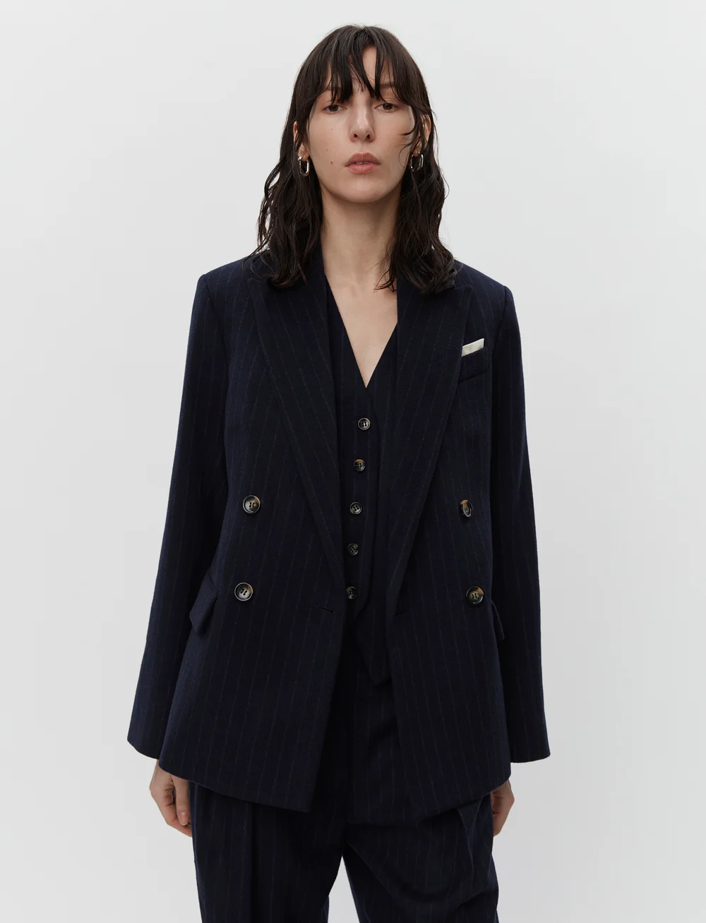 Day Birger et Mikkelsen - Preston - Woolen Pinstripe - zweireihige blazer - total eclipse - 5