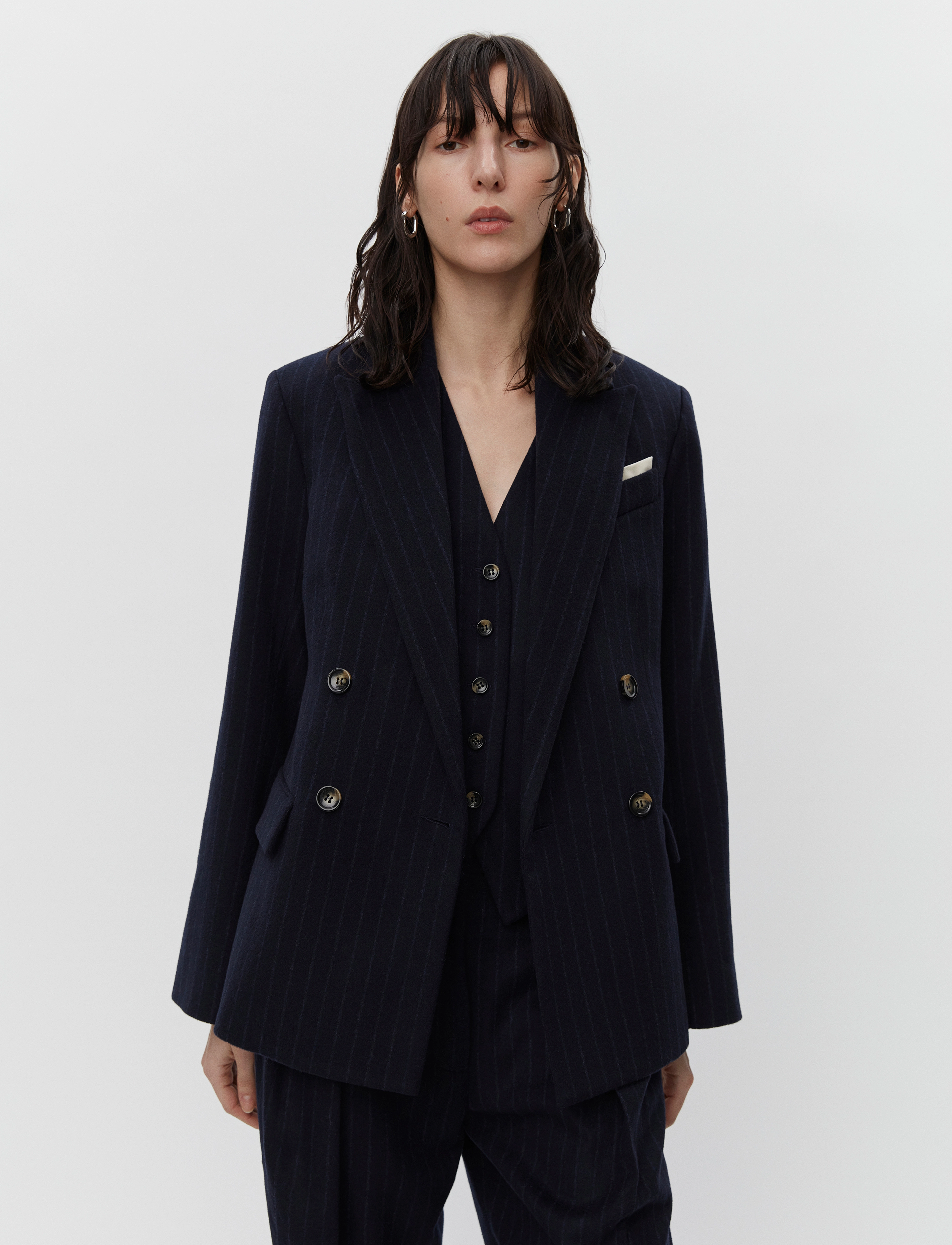 Day Birger et Mikkelsen - Preston - Woolen Pinstripe - kahes joones nööpidega bleiserid - total eclipse - 5