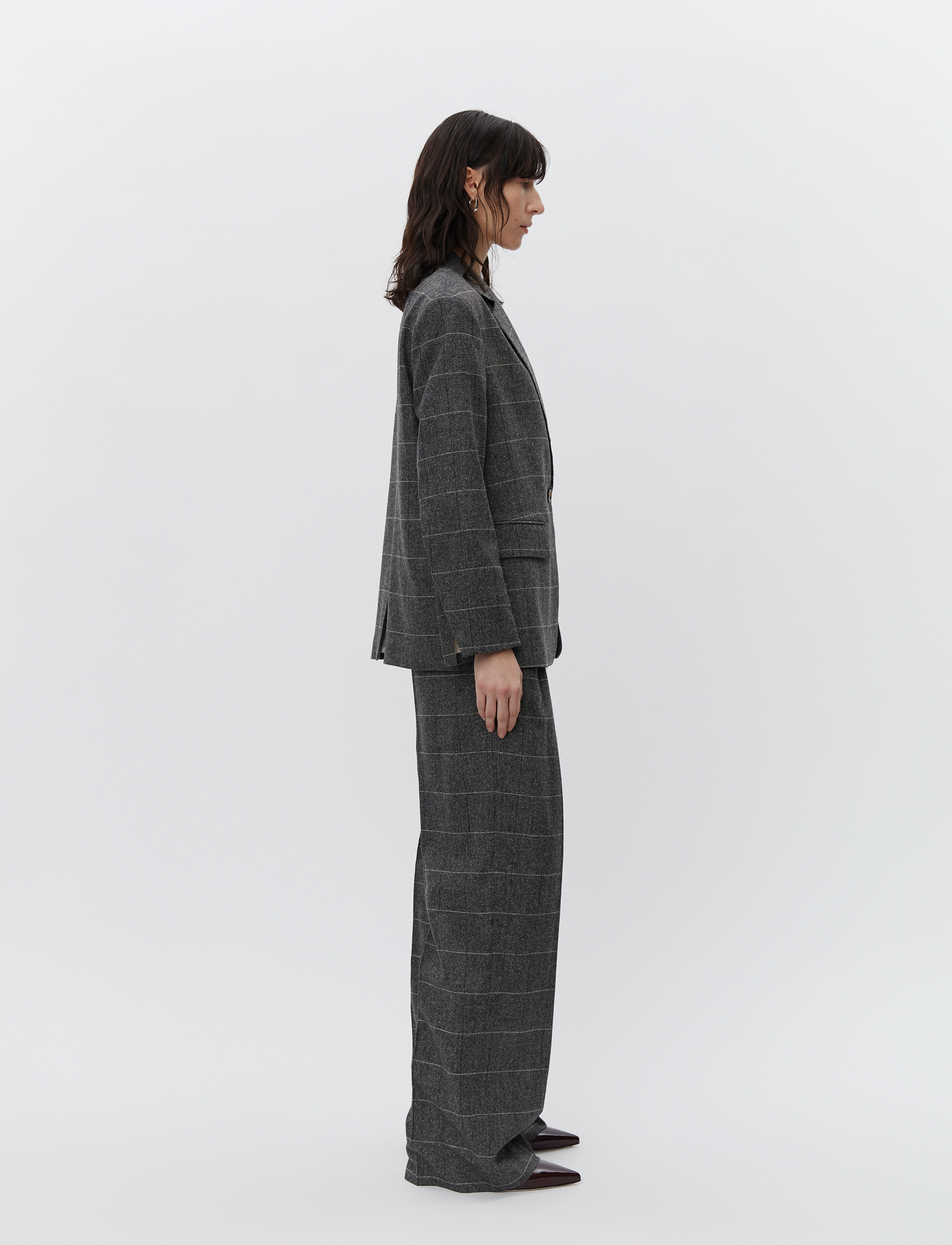 Day Birger et Mikkelsen - Hester - All Time Check - Ühes joones nööpidega bleiserid - grey melange - 3