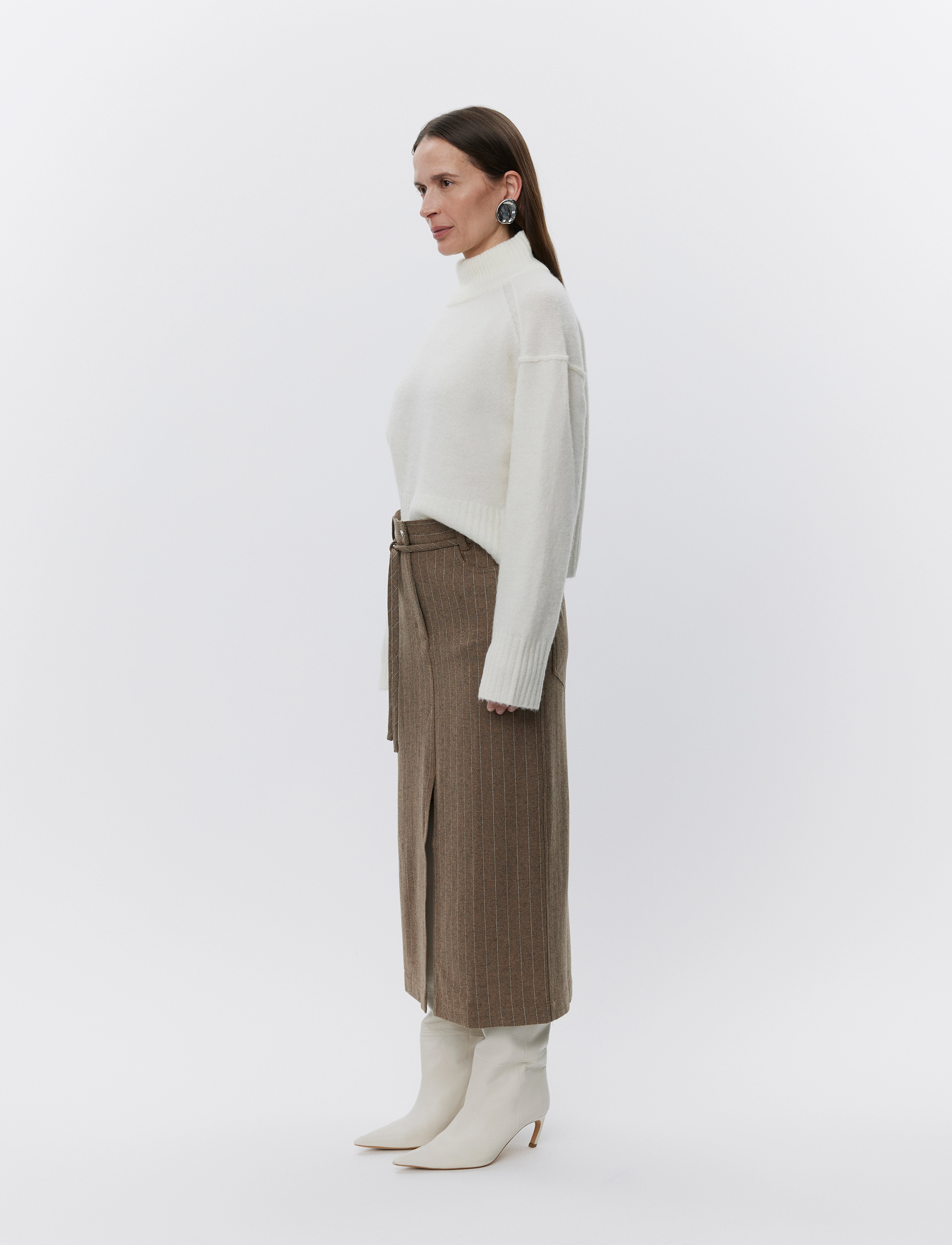 Day Birger et Mikkelsen - Jody - Graphic Wool Stripe - midi-röcke - wren - 3