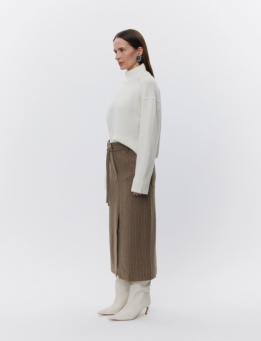 Day Birger et Mikkelsen - Jody - Graphic Wool Stripe - midi-röcke - wren - 3