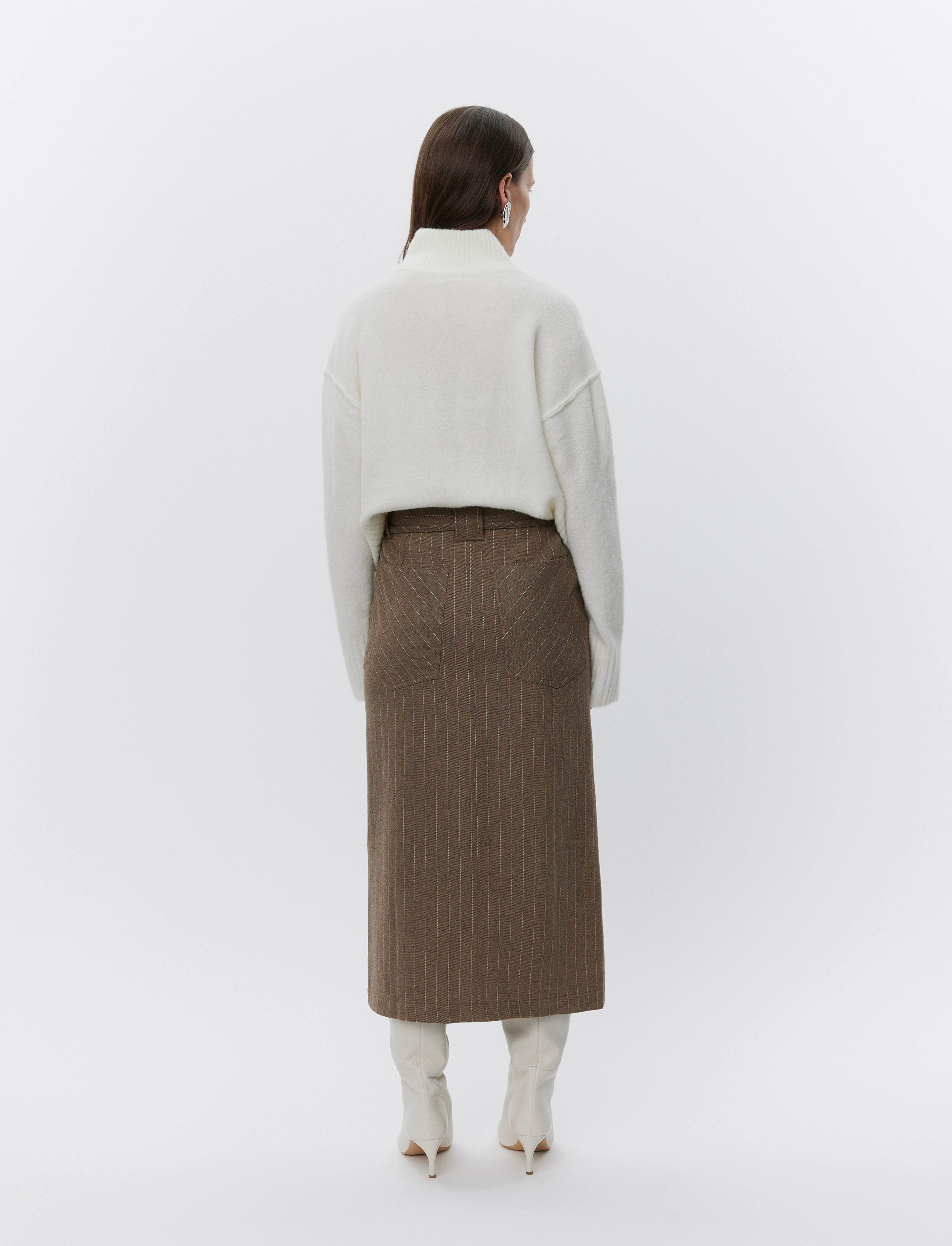Day Birger et Mikkelsen - Jody - Graphic Wool Stripe - midi-röcke - wren - 4