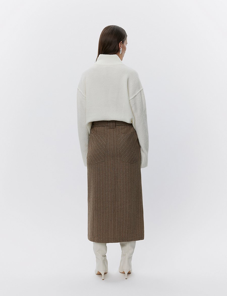 Day Birger et Mikkelsen - Jody - Graphic Wool Stripe - midi-röcke - wren - 4