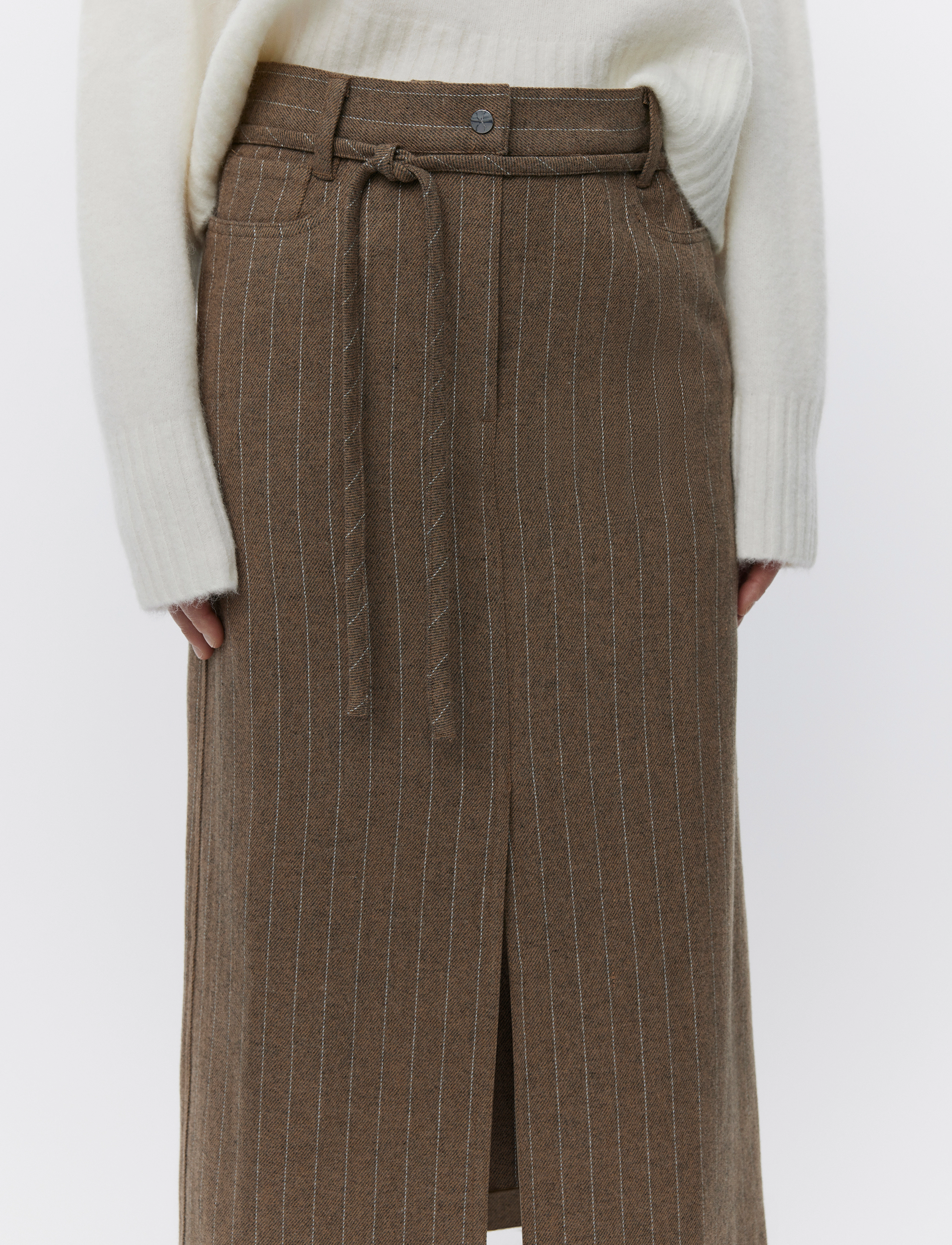 Day Birger et Mikkelsen - Jody - Graphic Wool Stripe - midi-röcke - wren - 5