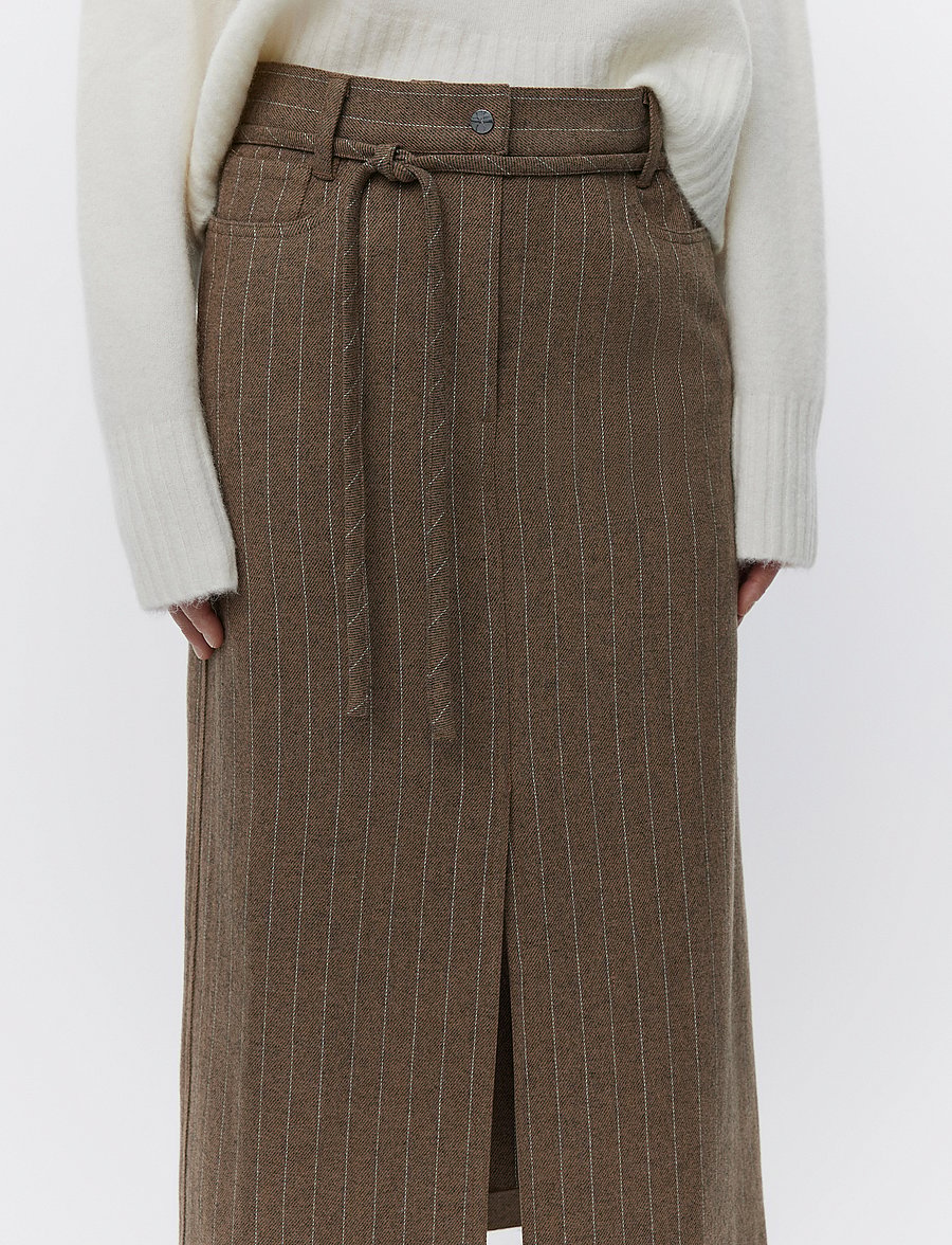 Day Birger et Mikkelsen - Jody - Graphic Wool Stripe - midi-röcke - wren - 5
