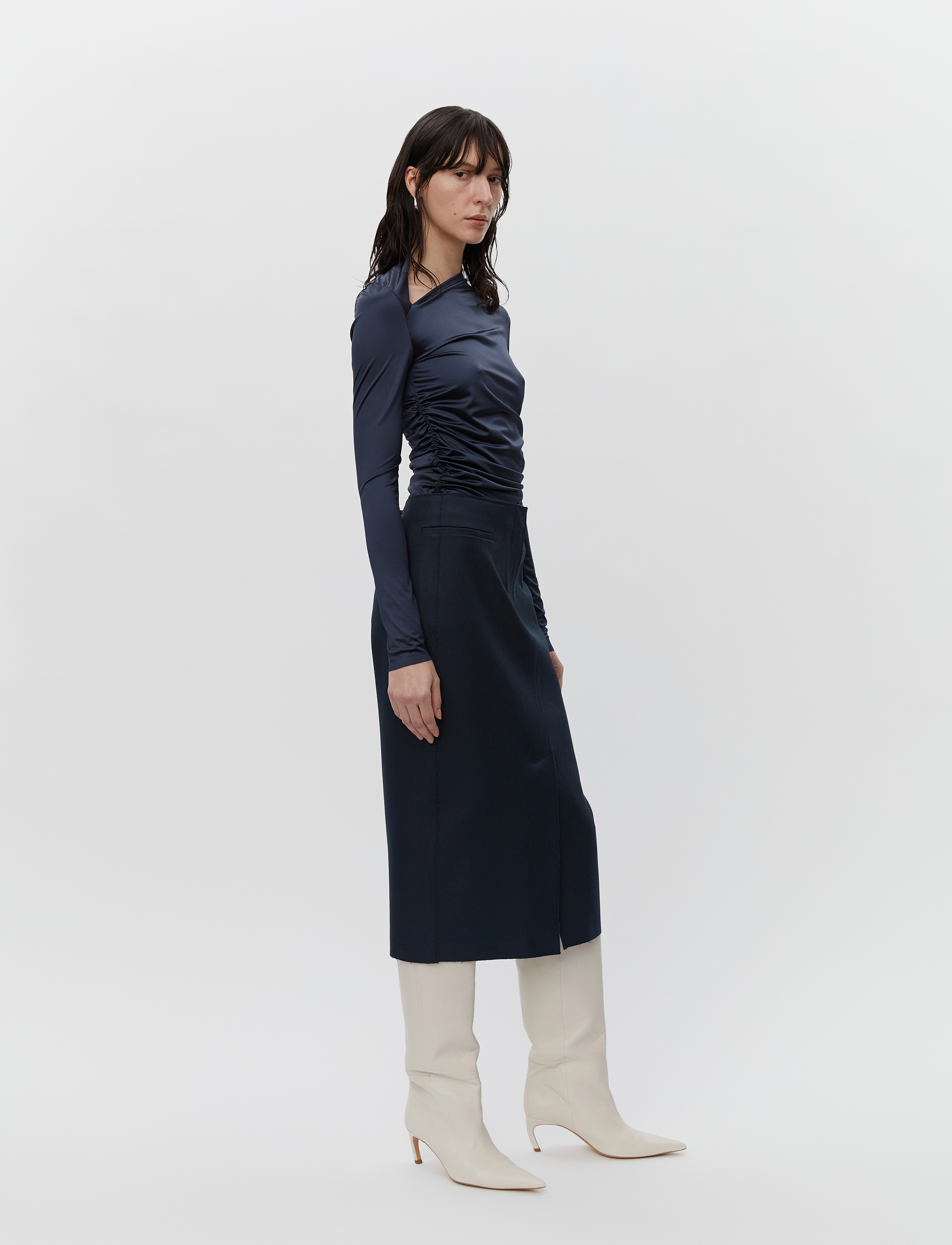 Day Birger et Mikkelsen - Loria - Glossy Stretch - palaidinukės ilgomis rankovėmis - phantom - 3