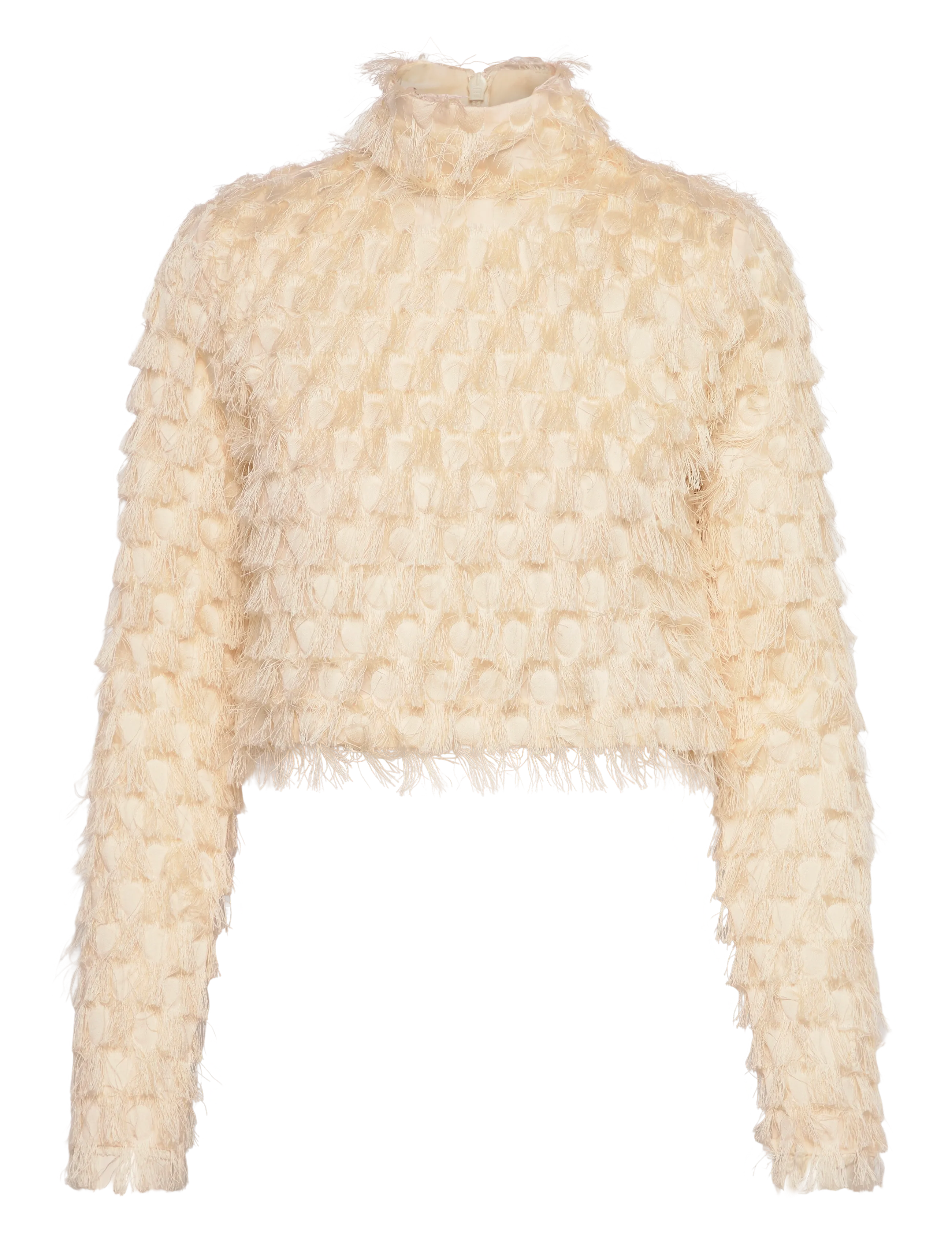 Day Birger et Mikkelsen Lynette - Abstract Fringes, 34, Cream, Bluser > Langærmede, Dame