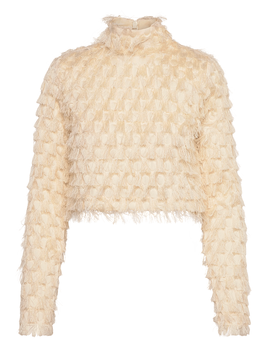 Day Birger et Mikkelsen - Lynette - Abstract Fringes - langärmelige blusen - vanilla ice - 0