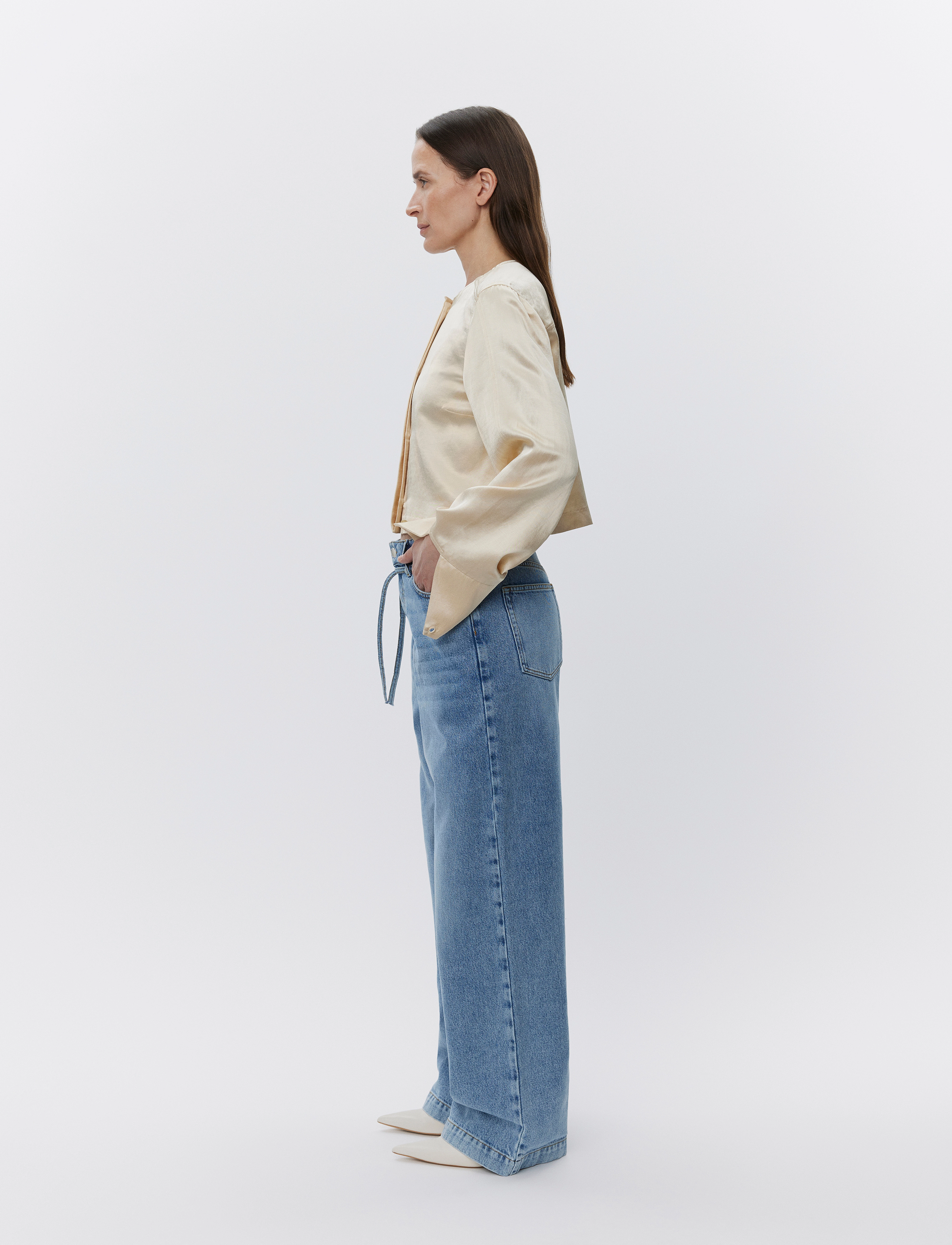 Day Birger et Mikkelsen - Carin - High Shine Blend RD - langärmlige blusen - oyster gray - 3
