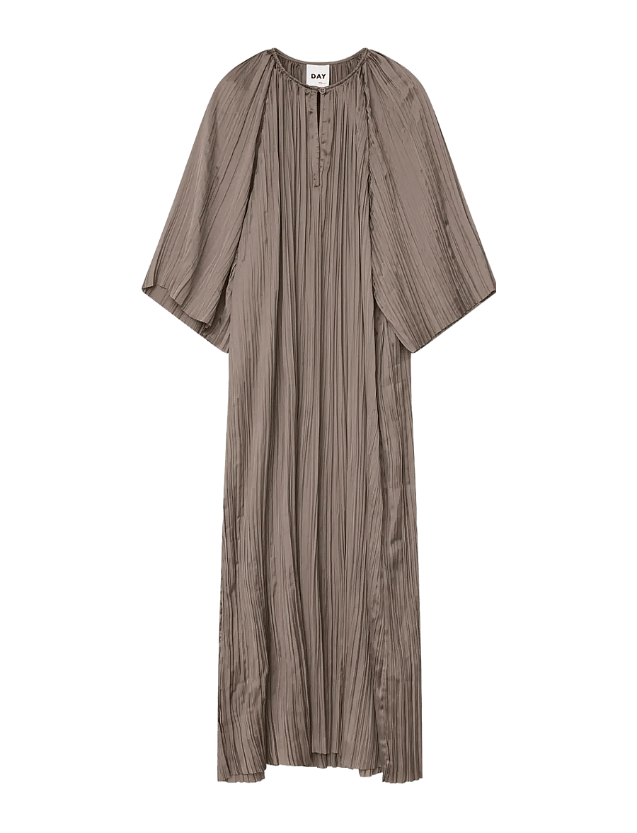 Day Birger et Mikkelsen - Sophia - Crinkled Surface - midikleider - taupe - 0
