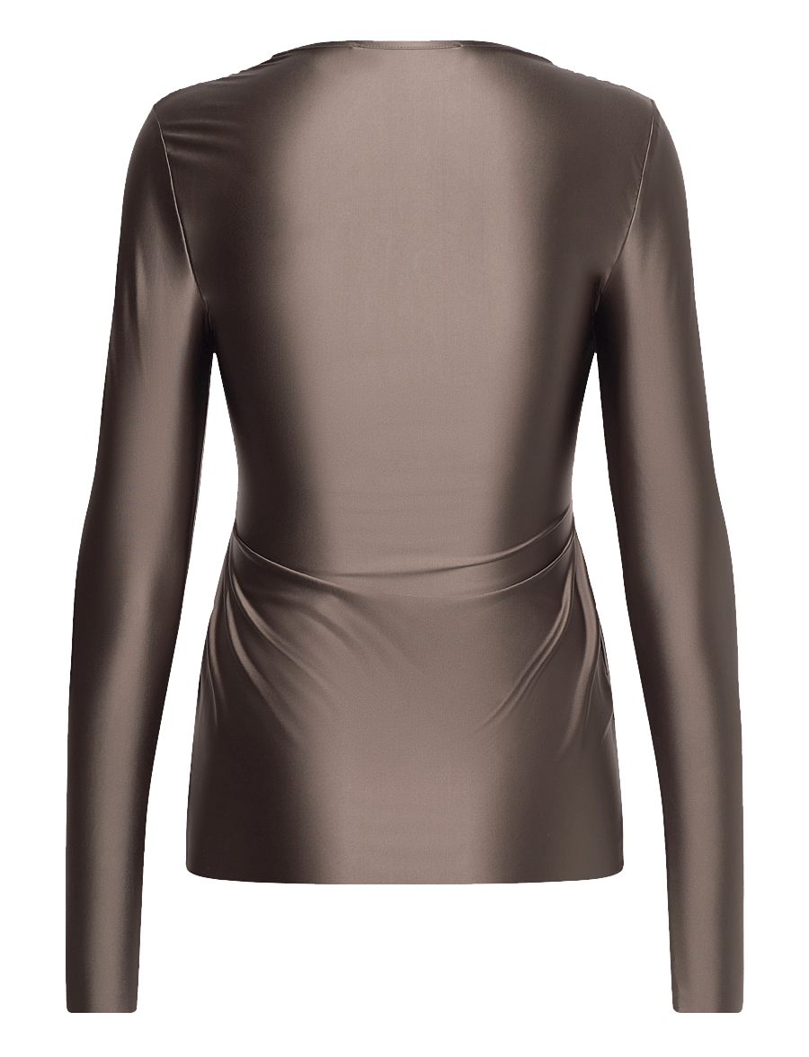 Day Birger et Mikkelsen - Kira - Glossy Stretch - langærmede toppe - taupe - 2