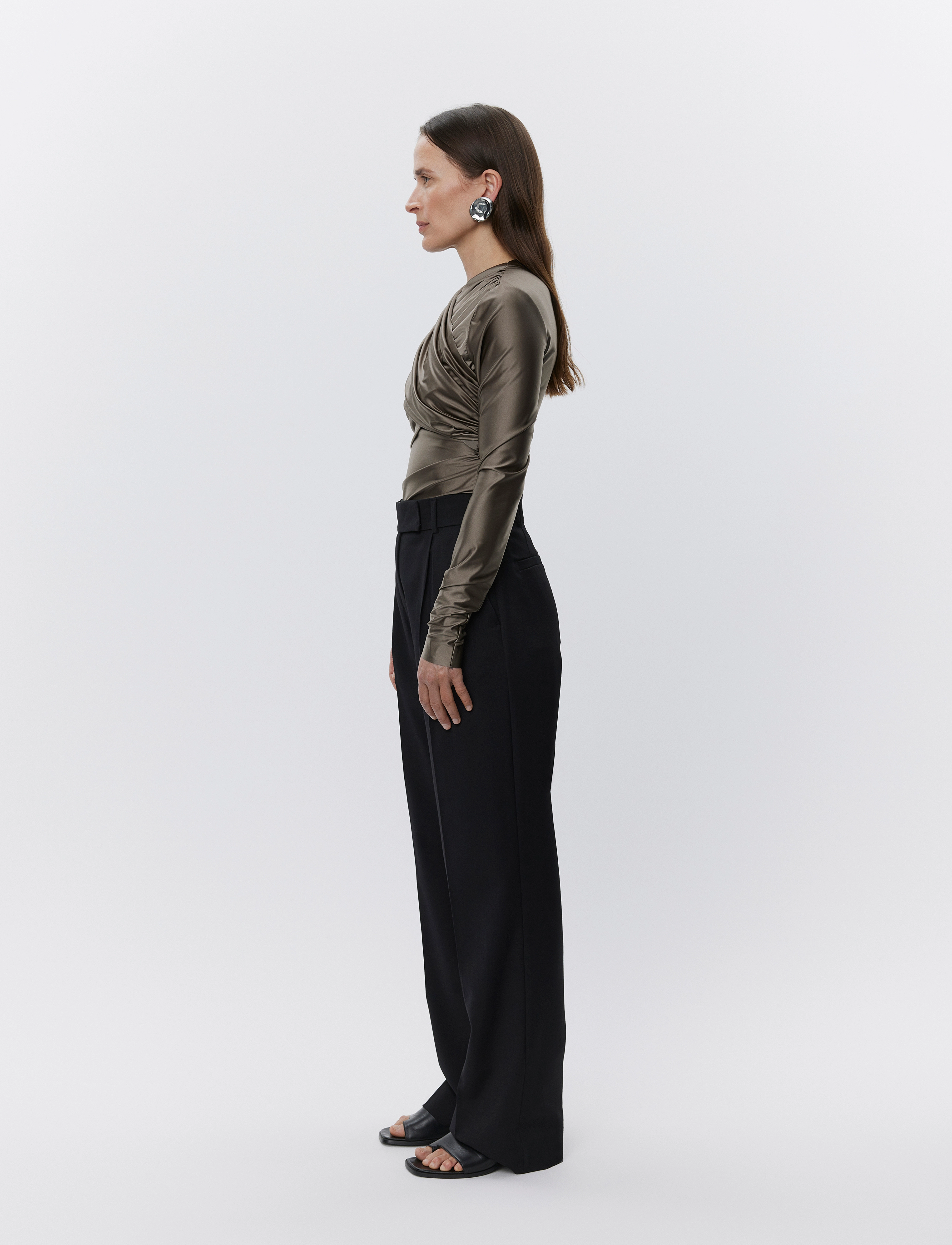 Day Birger et Mikkelsen - Kira - Glossy Stretch - langermede topper - taupe - 3