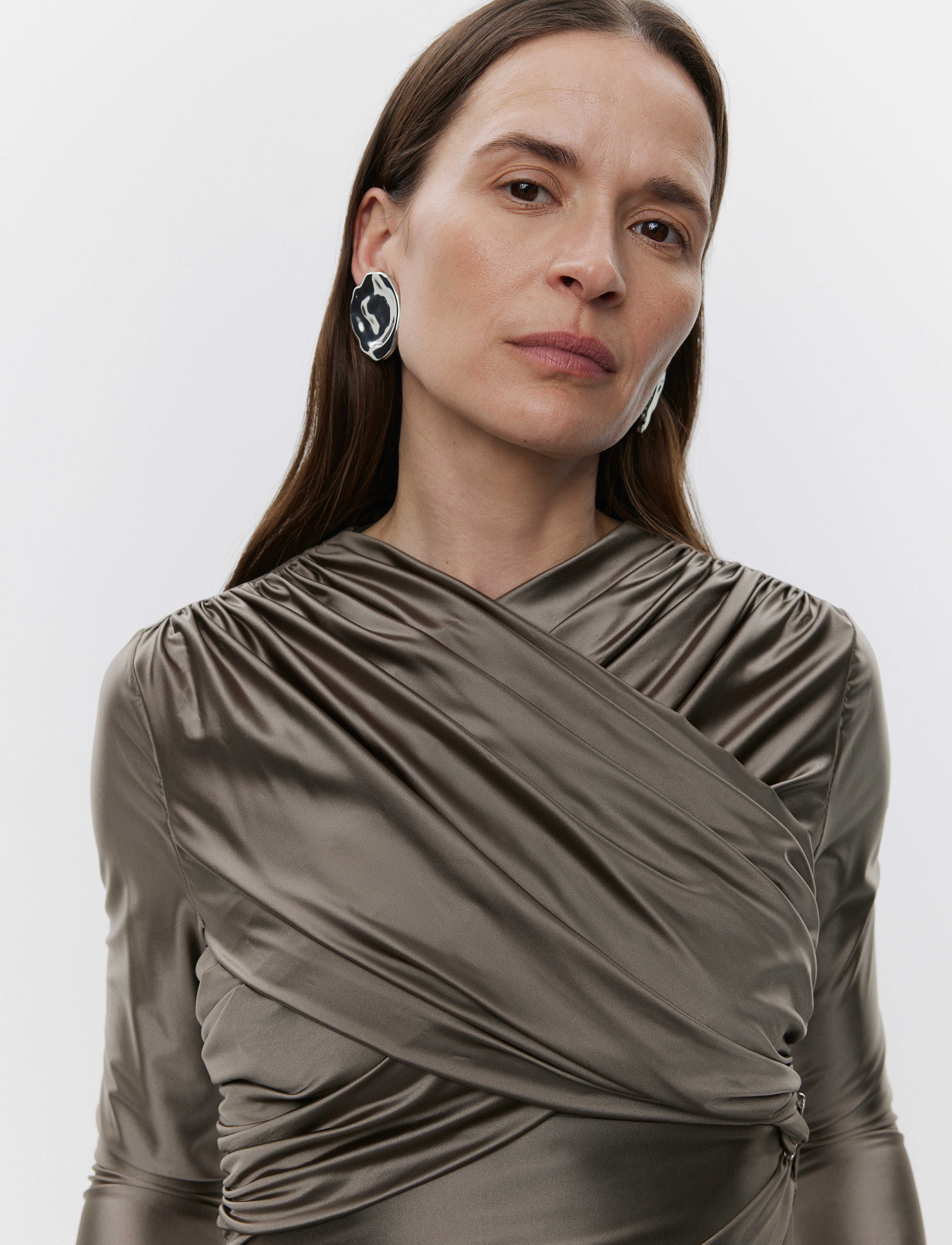 Day Birger et Mikkelsen - Kira - Glossy Stretch - langermede topper - taupe - 5