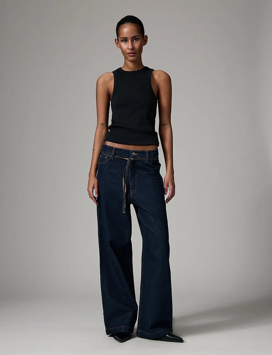 Day Birger et Mikkelsen - Elijah - Unwashed Blue - pantalons larges - dark blue - 2