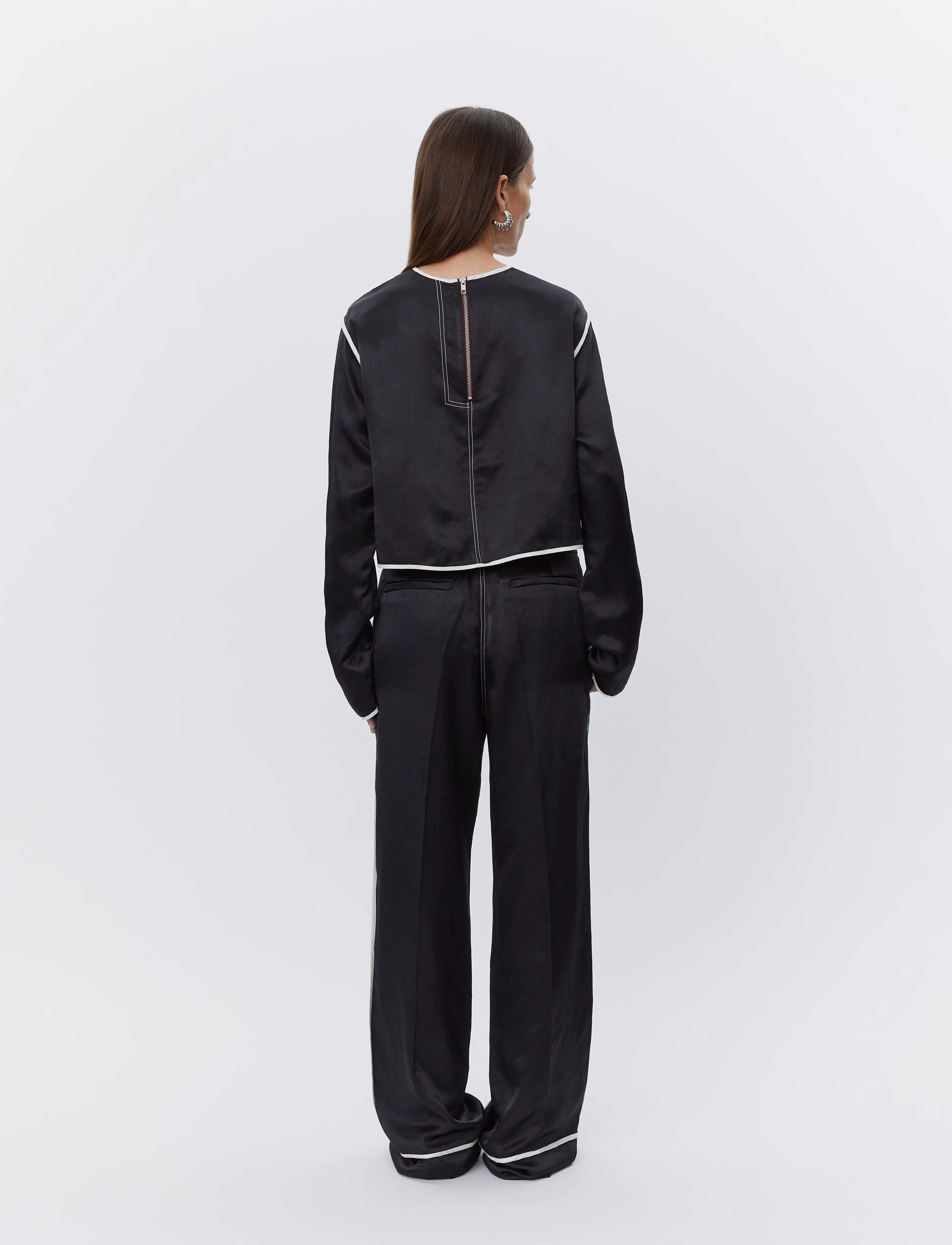 Day Birger et Mikkelsen - Baryl - High Shine Blend - langærmede bluser - black - 3