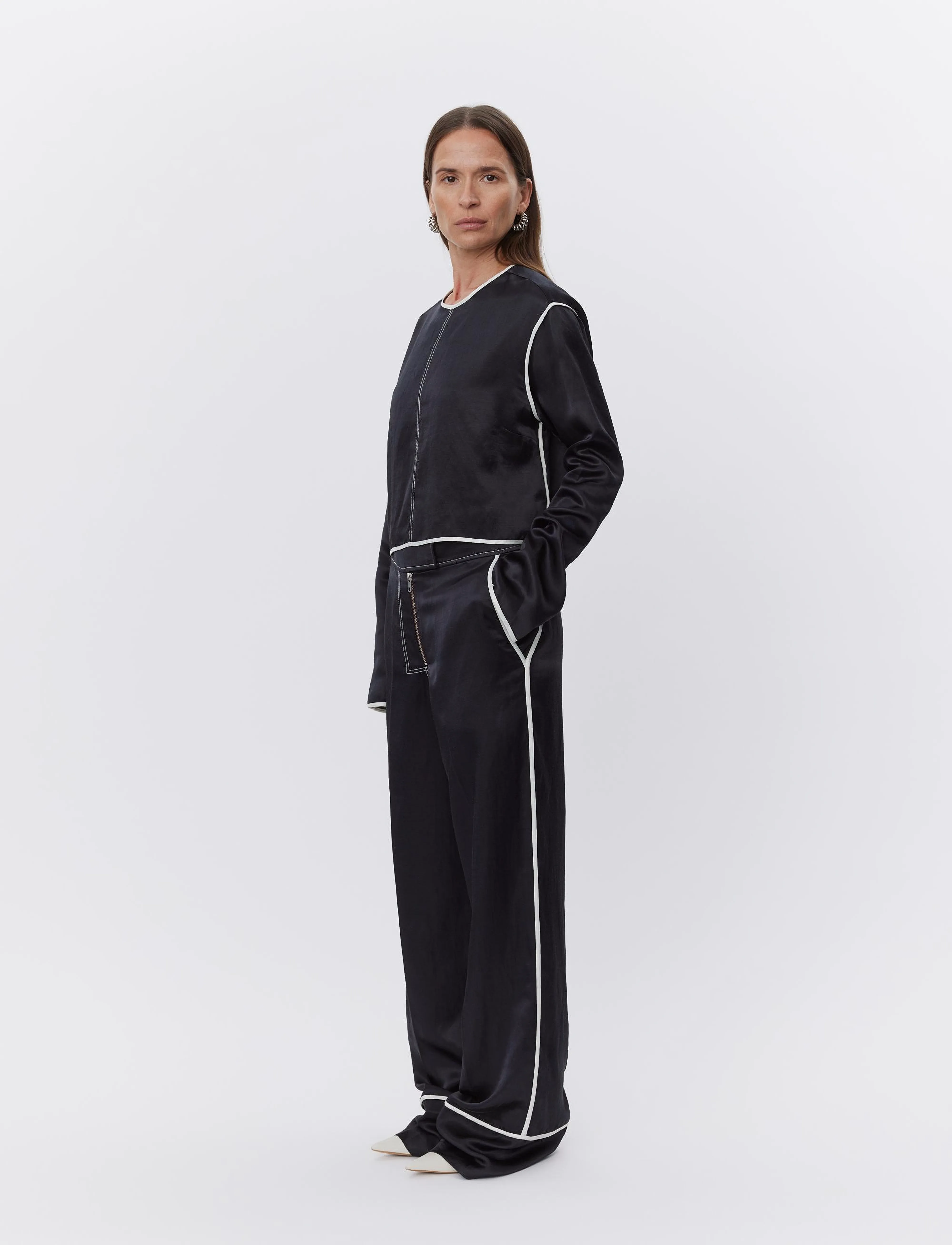 Day Birger et Mikkelsen - Baryl - High Shine Blend - langærmede bluser - black - 4