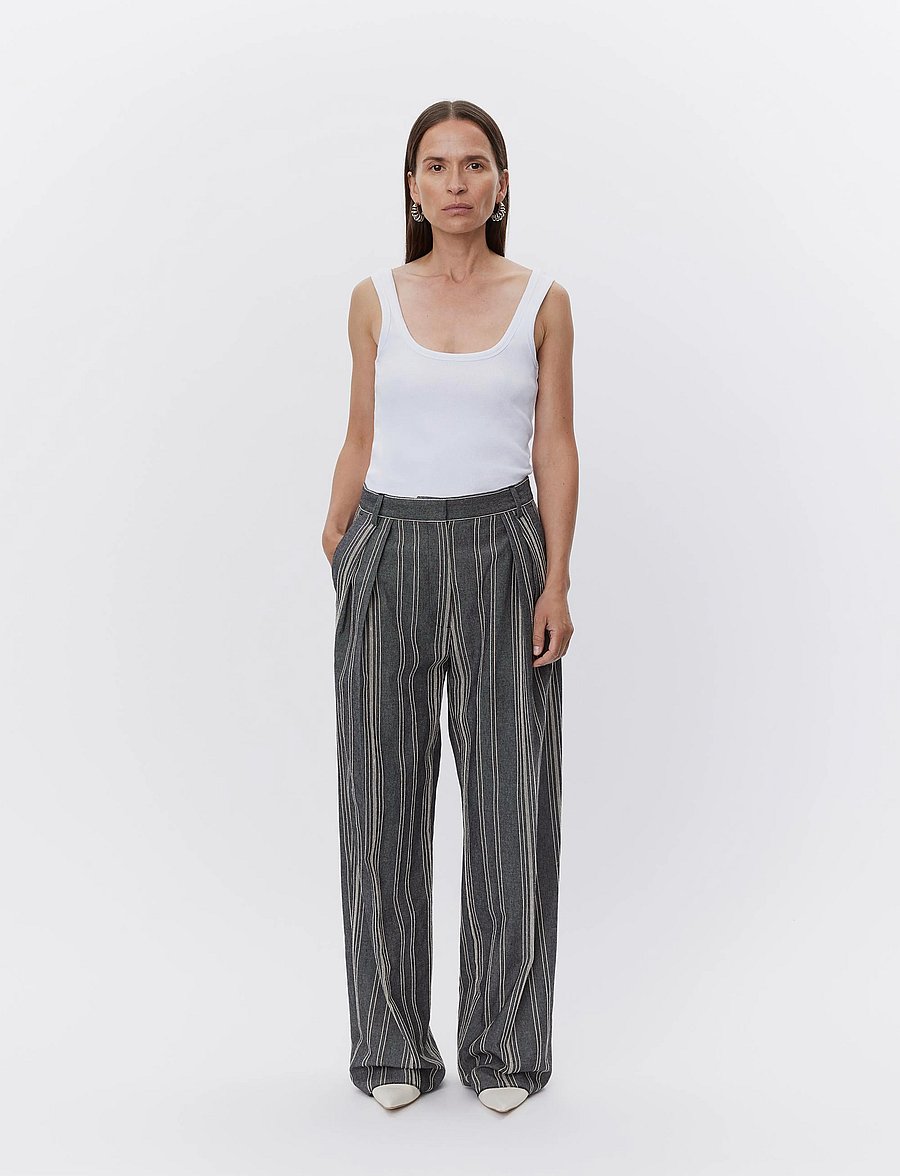 Day Birger et Mikkelsen - Enzo - Slub Stripe - habitbukser - black - 0