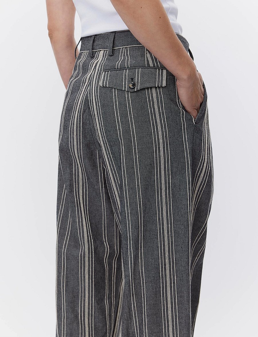 Day Birger et Mikkelsen - Enzo - Slub Stripe - habitbukser - black - 3