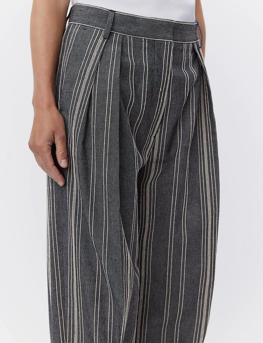Day Birger et Mikkelsen - Enzo - Slub Stripe - habitbukser - black - 4