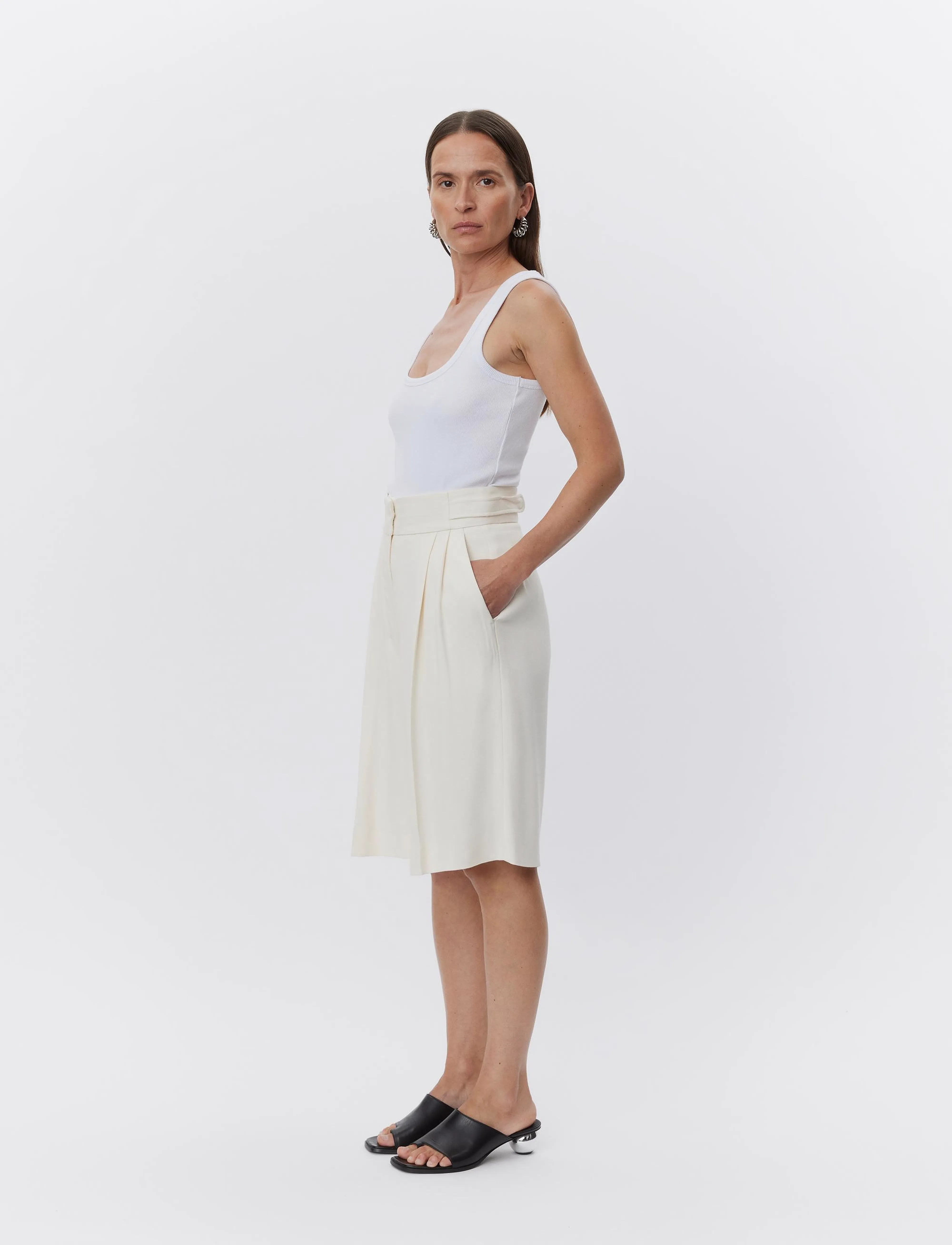 Day Birger et Mikkelsen - Lcann - Viscose Twill - midi skirts - winter white - 3