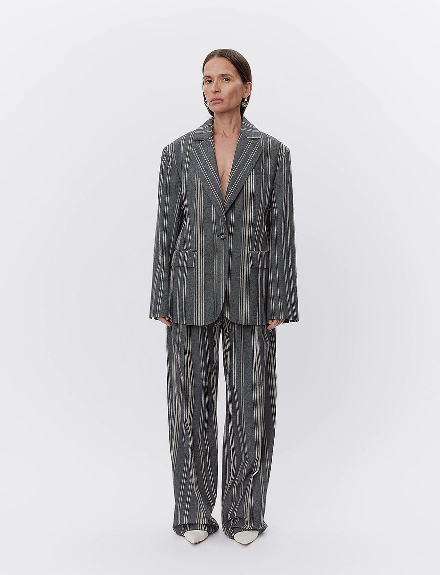 Day Birger et Mikkelsen - Musetta - Slub Stripe - einreihige blazer - black - 0